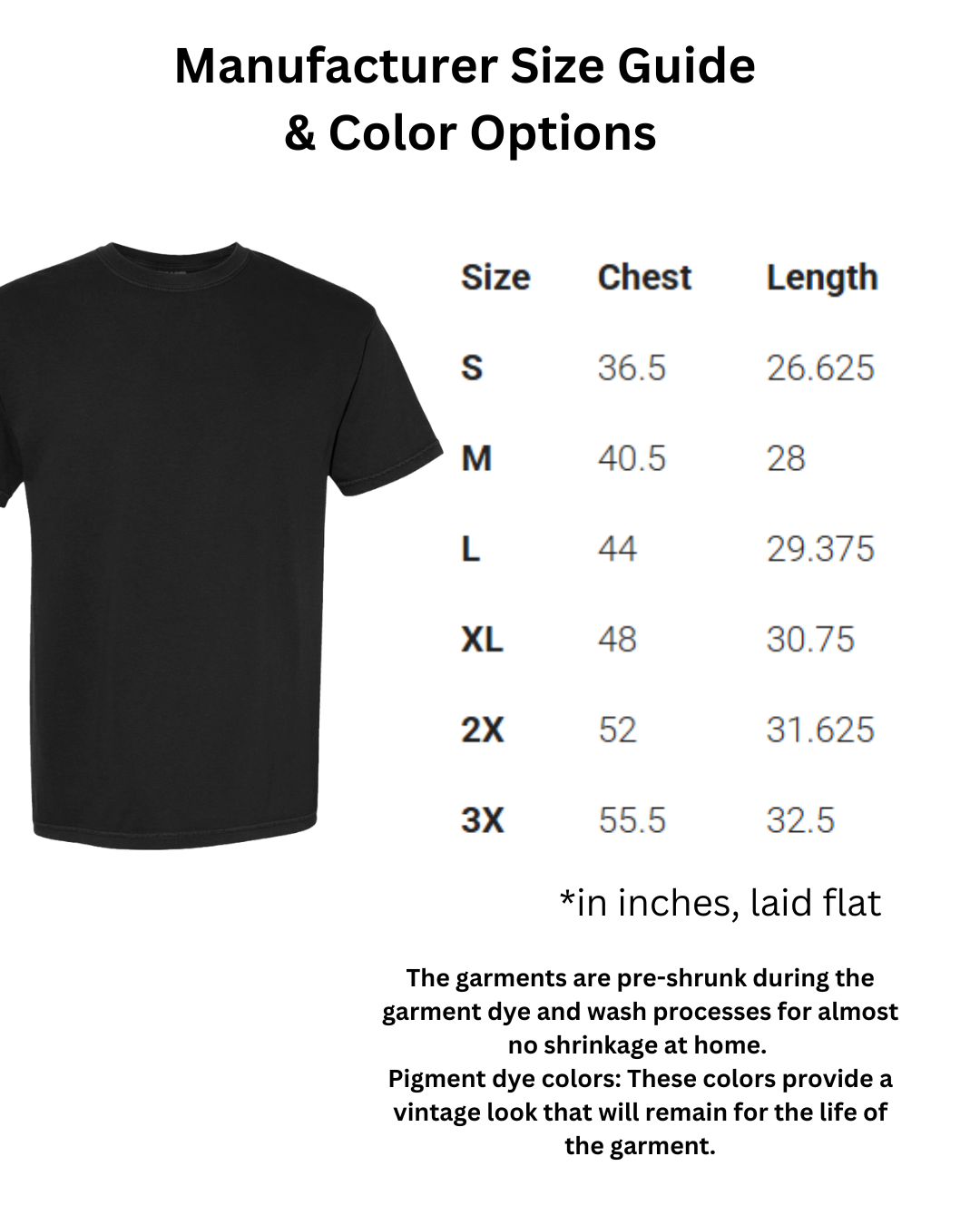 a size guide for a men's t - shirt