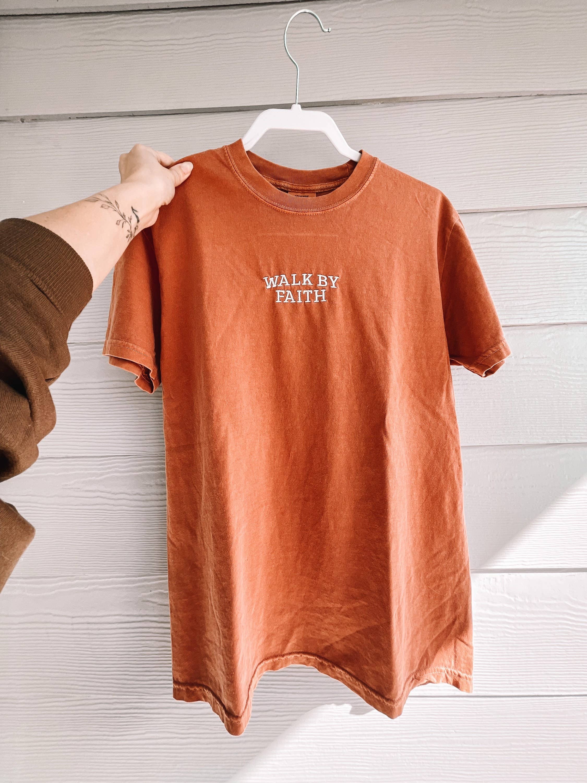 Embroidered Walk By Faith Summer Tee
