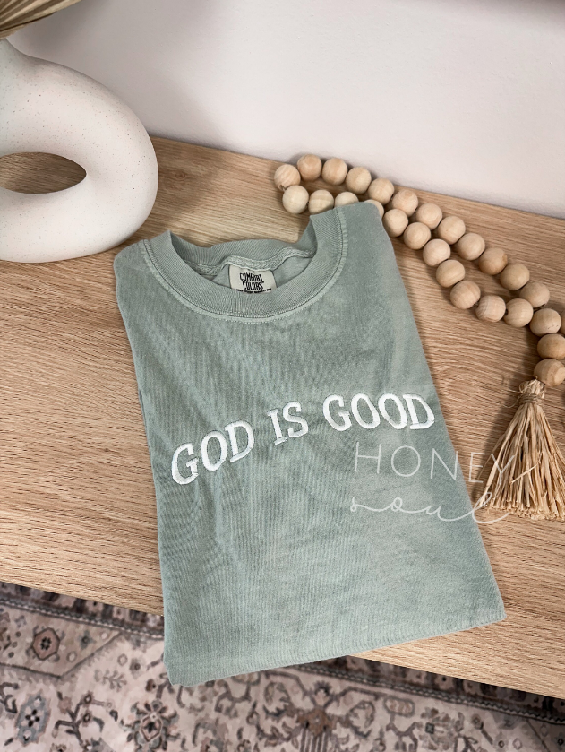 Embroidered GOD IS GOOD Summer Tee