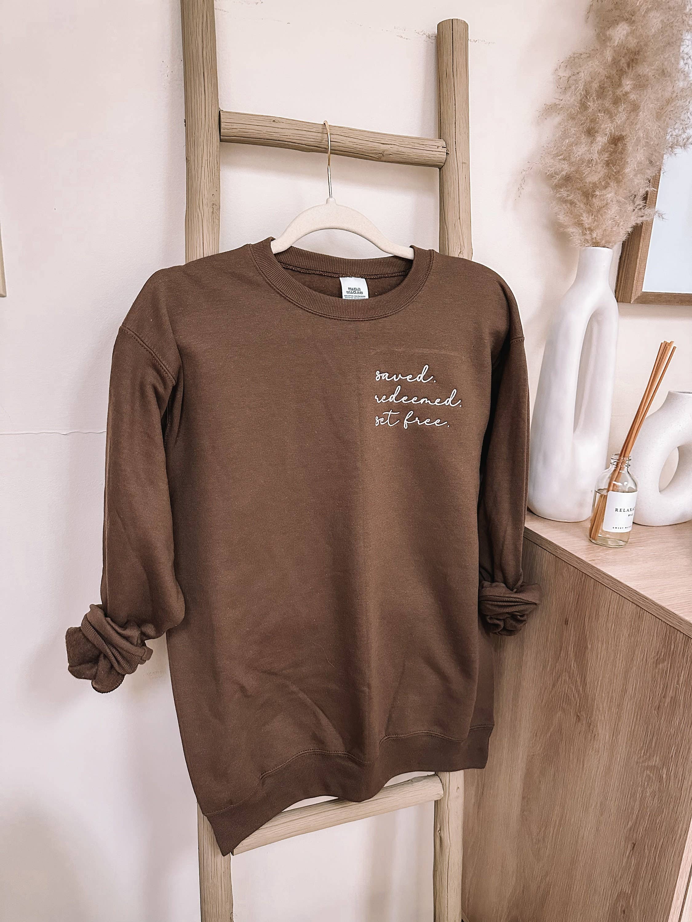 Embroidered Saved. Redeemed. Set Free. Sweatshirt
