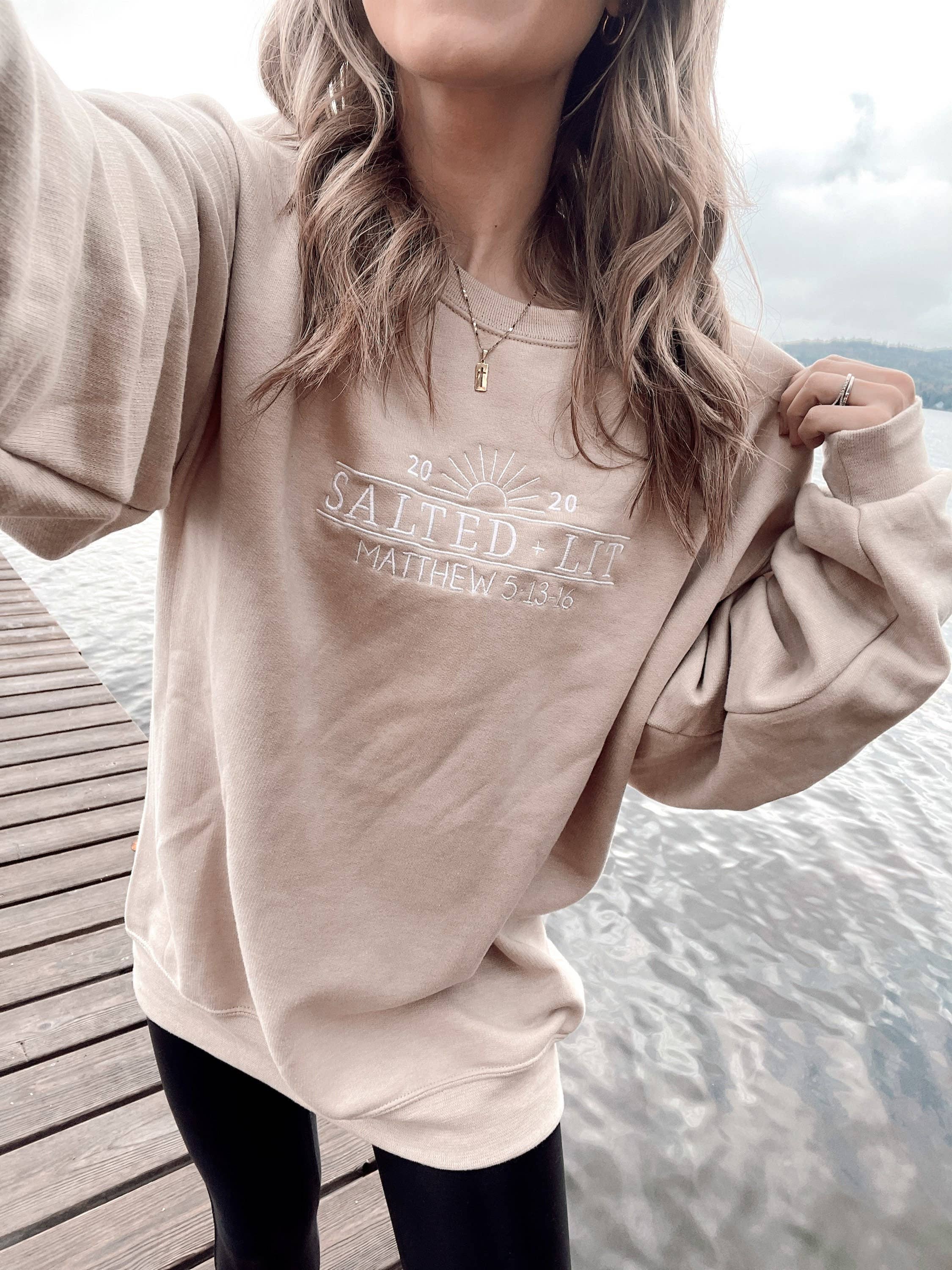 Salted + Lit Embroidered Sweatshirt