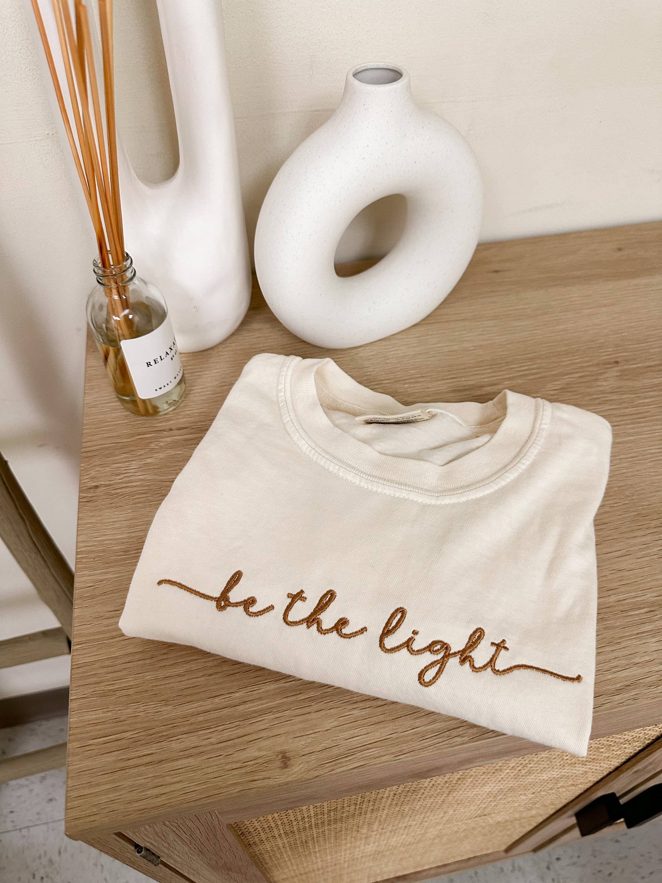 Embroidered Be The Light Summer Tee