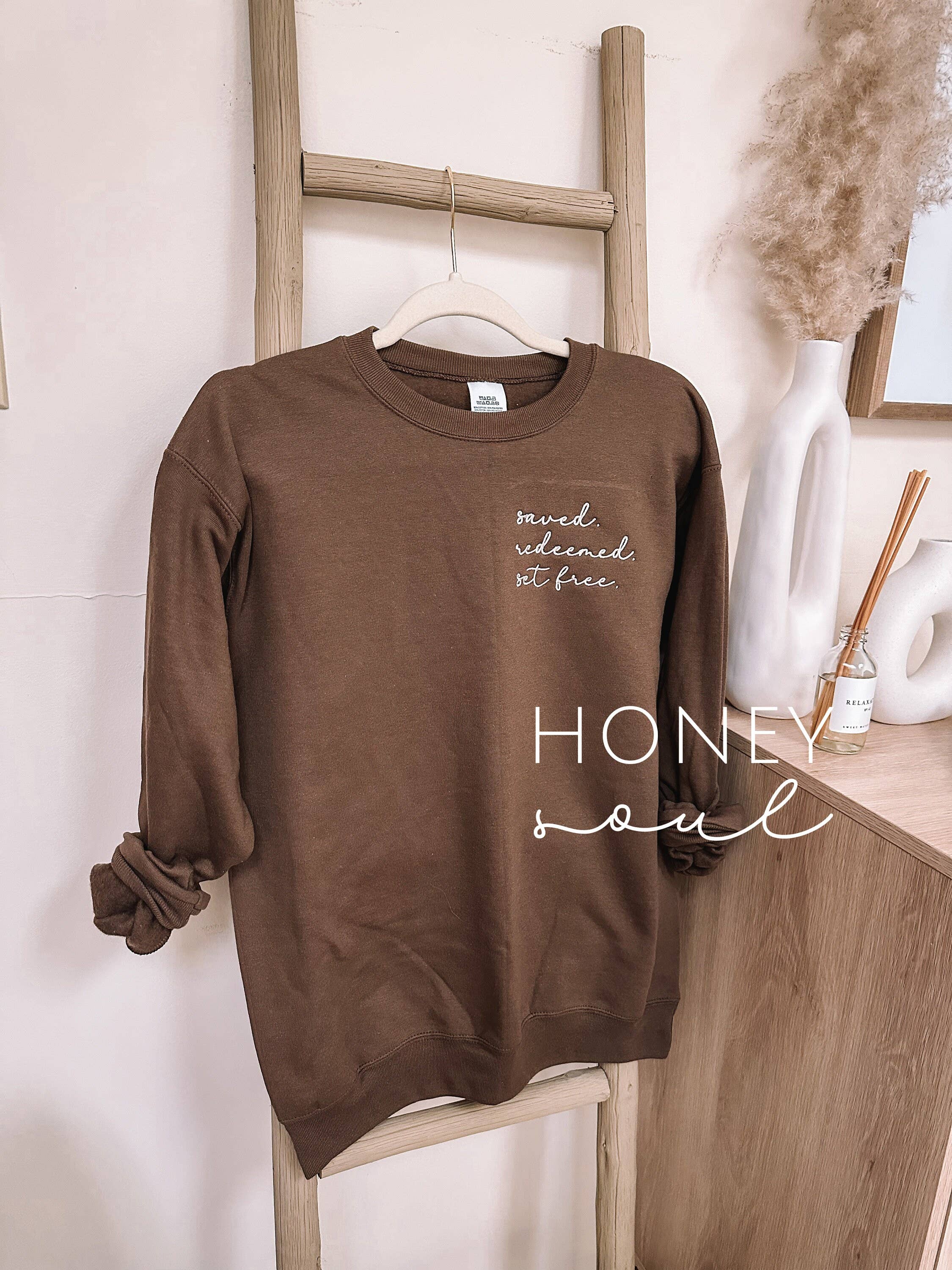 Embroidered Saved. Redeemed. Set Free. Sweatshirt