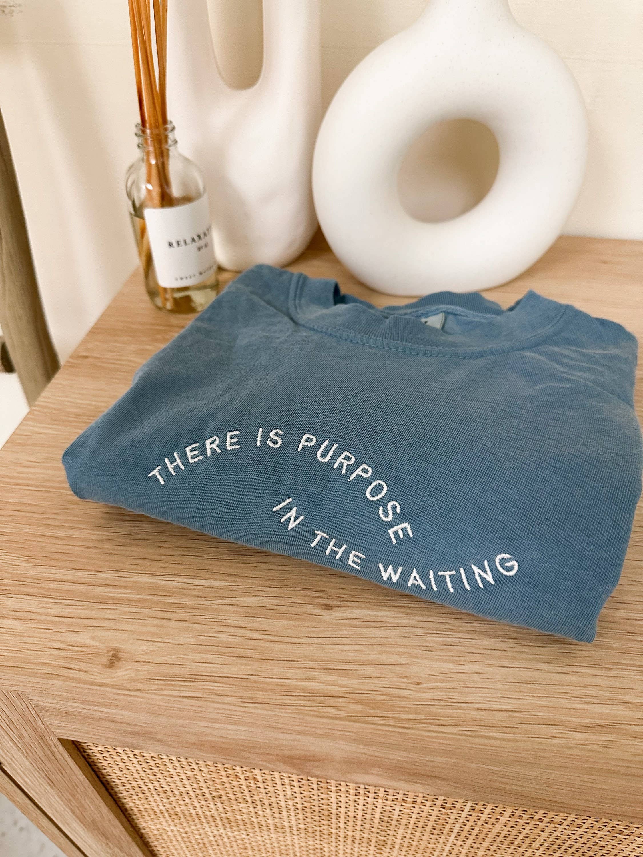 Embroidered There Is Purpose In The Waiting Summer Tee
