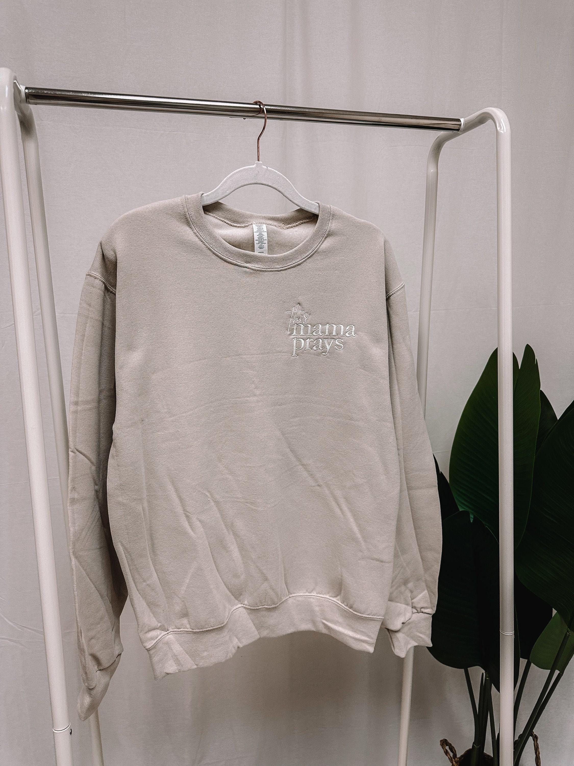 Embroidered This Mama Prays Sweatshirt