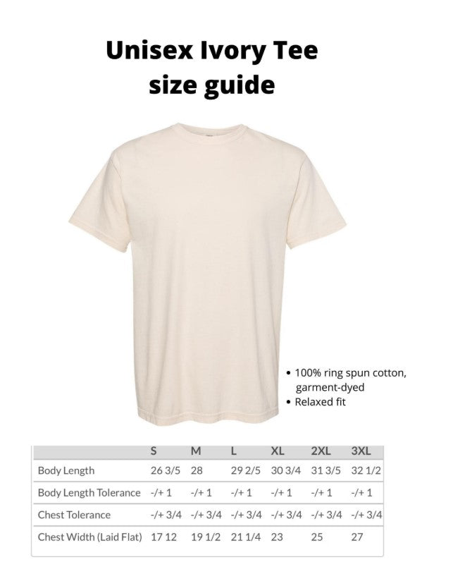 a white tee shirt with measurements for it