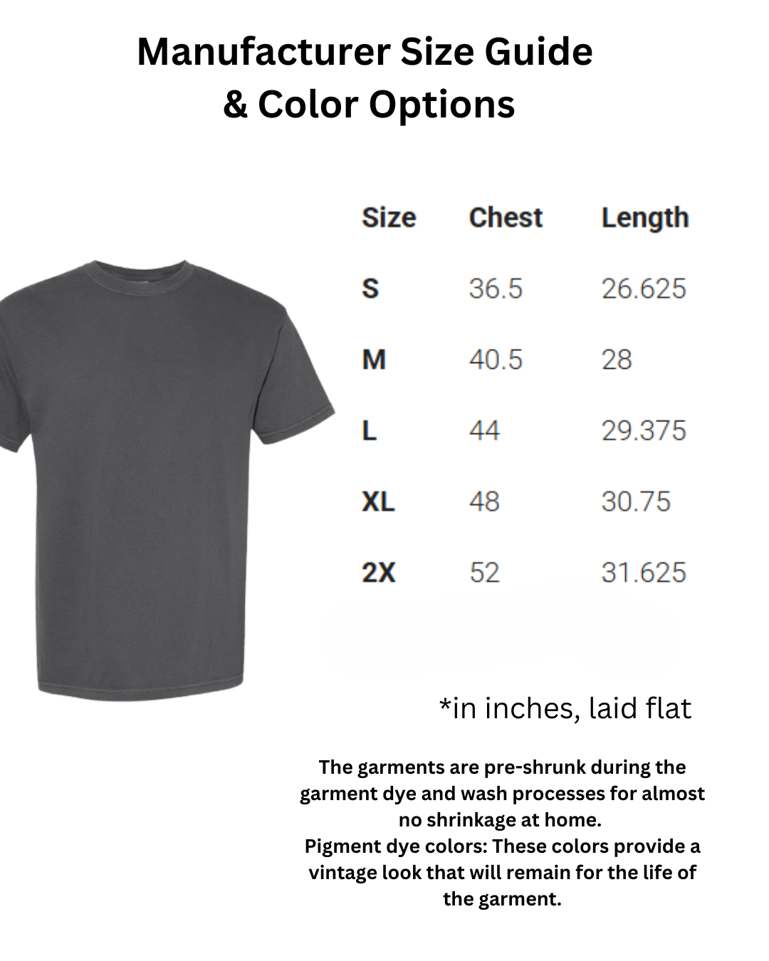 a size guide for a men's t - shirt