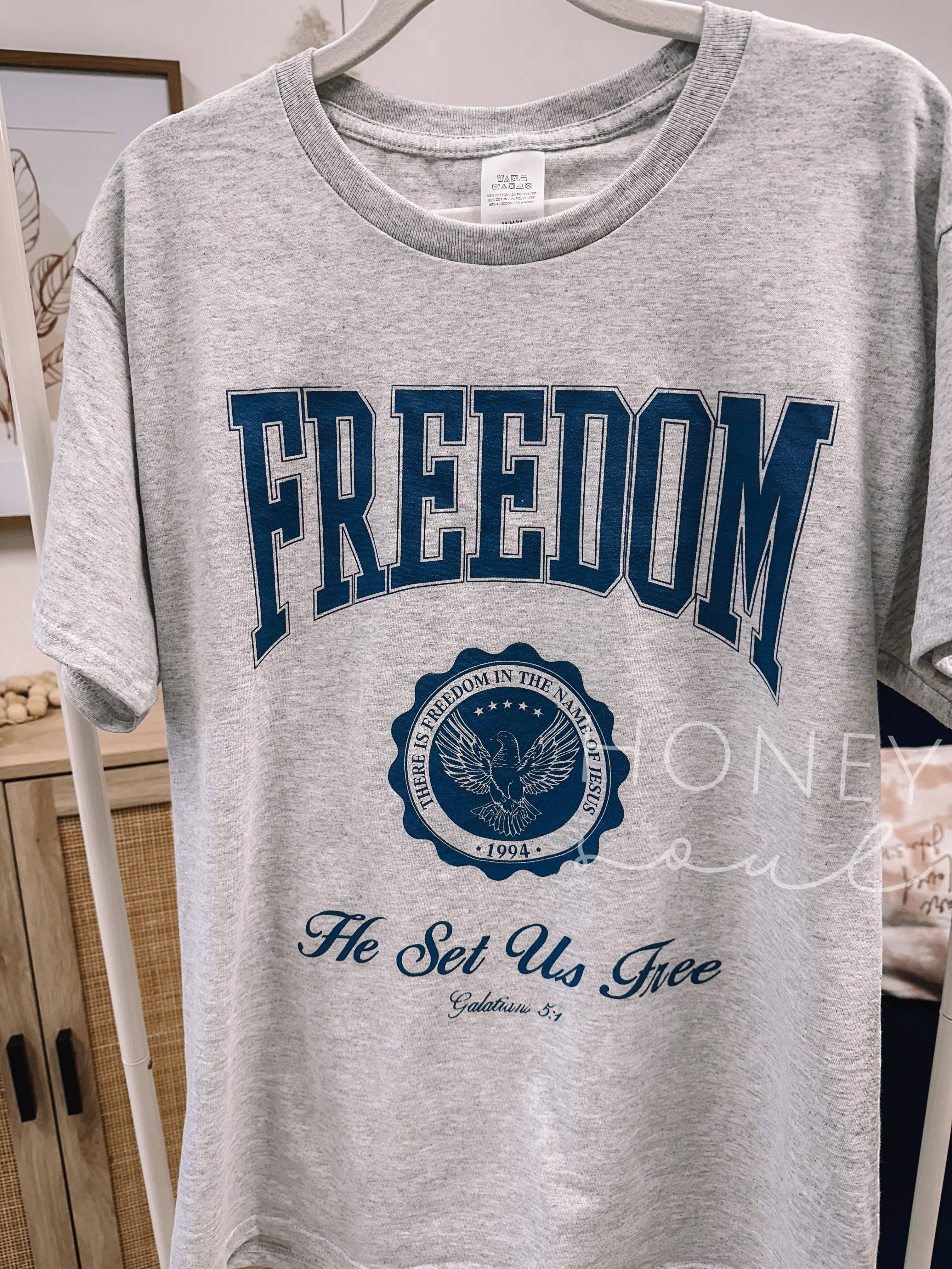 Freedom He Sets Us Free Graphic Tee