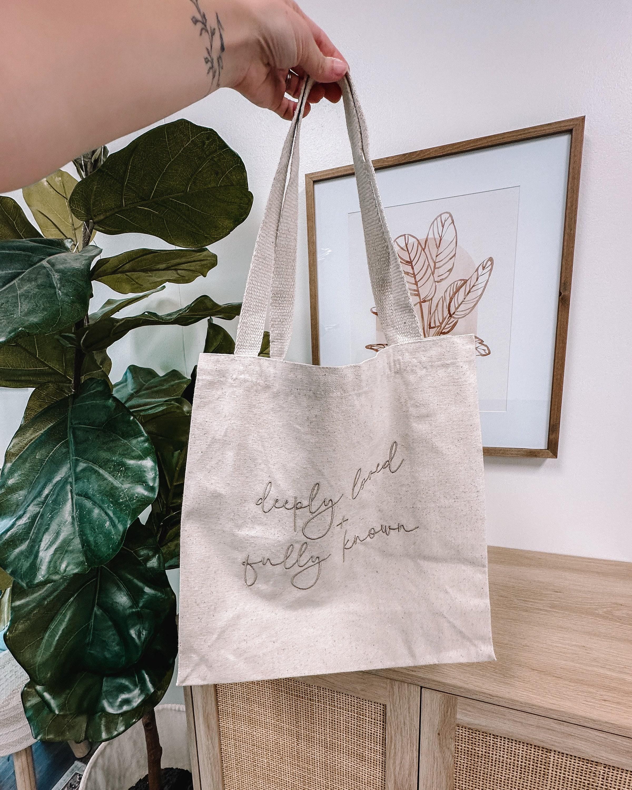 Embroidered Deeply Loved & Fully Known Tote Bag