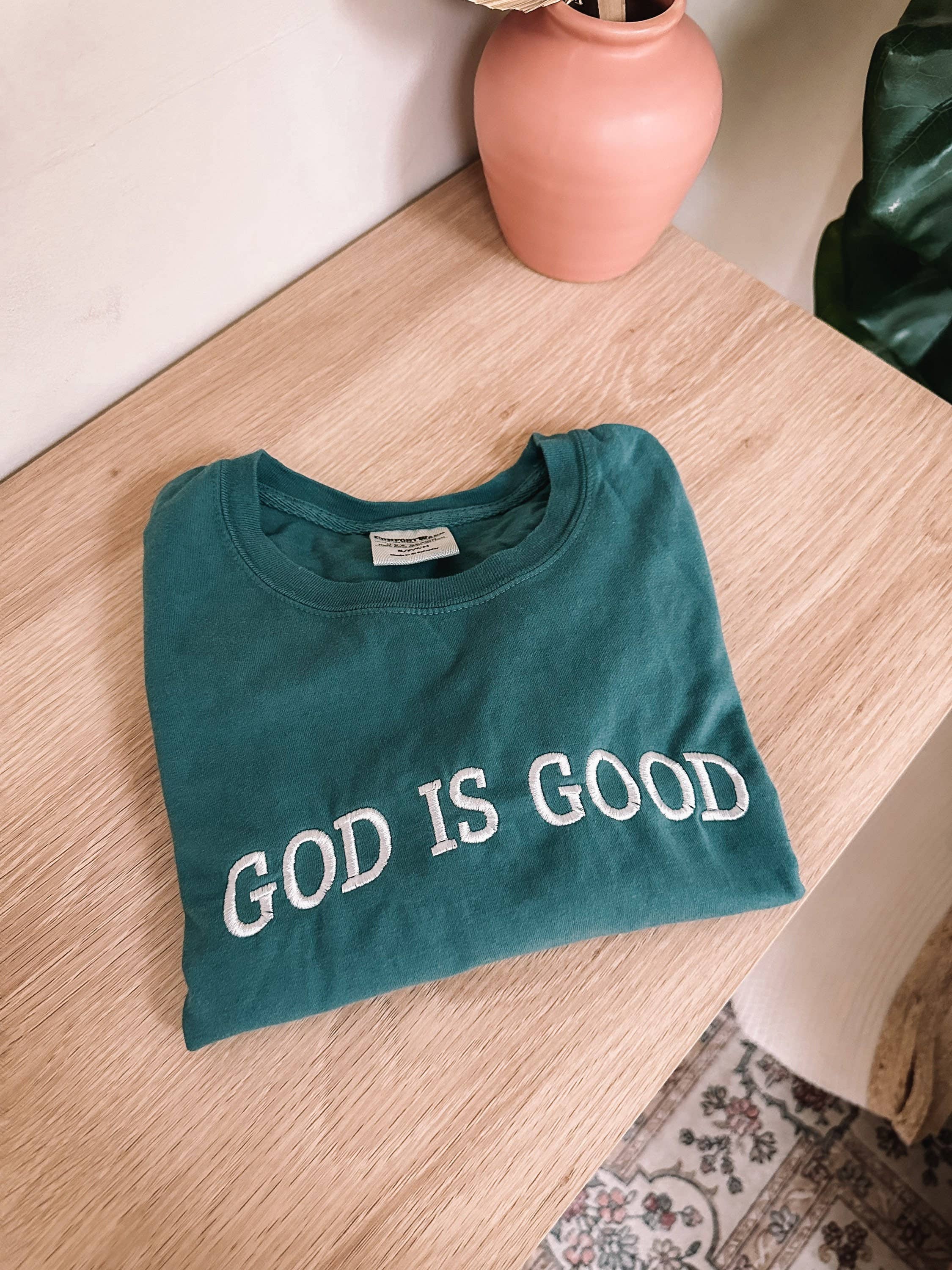 Embroidered GOD IS GOOD Summer Tee