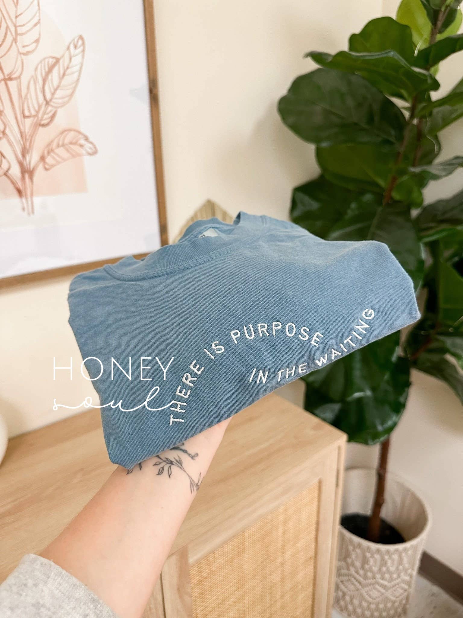 Embroidered There Is Purpose In The Waiting Summer Tee