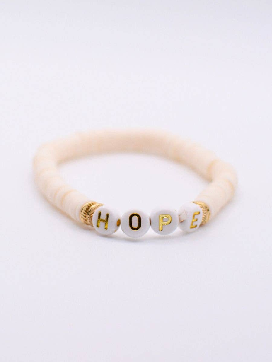 Inspirational Word Bead Bracelet Dream Hope Inspire Grateful