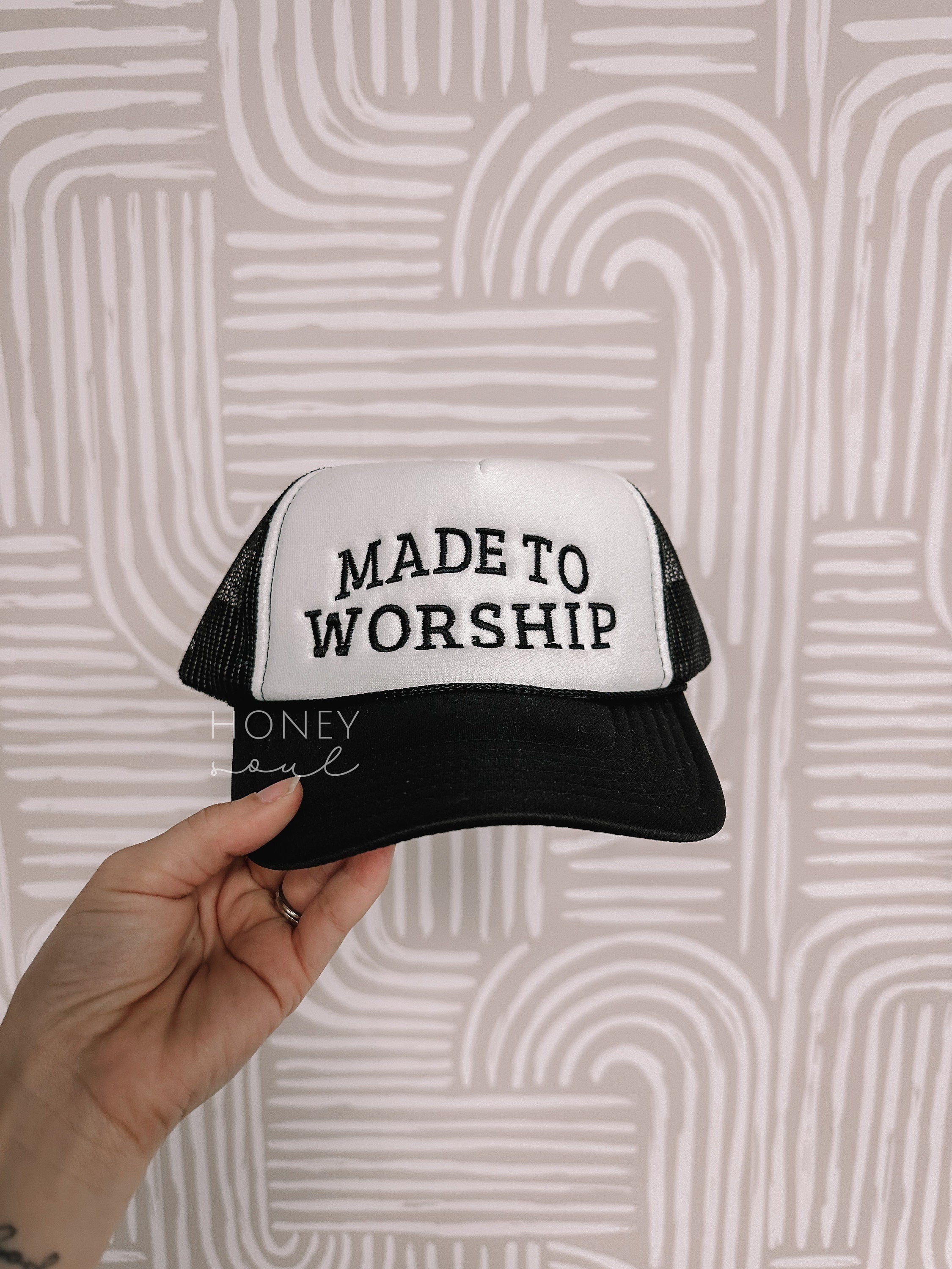 Embroidered Made To Worship Foam Trucker Hat