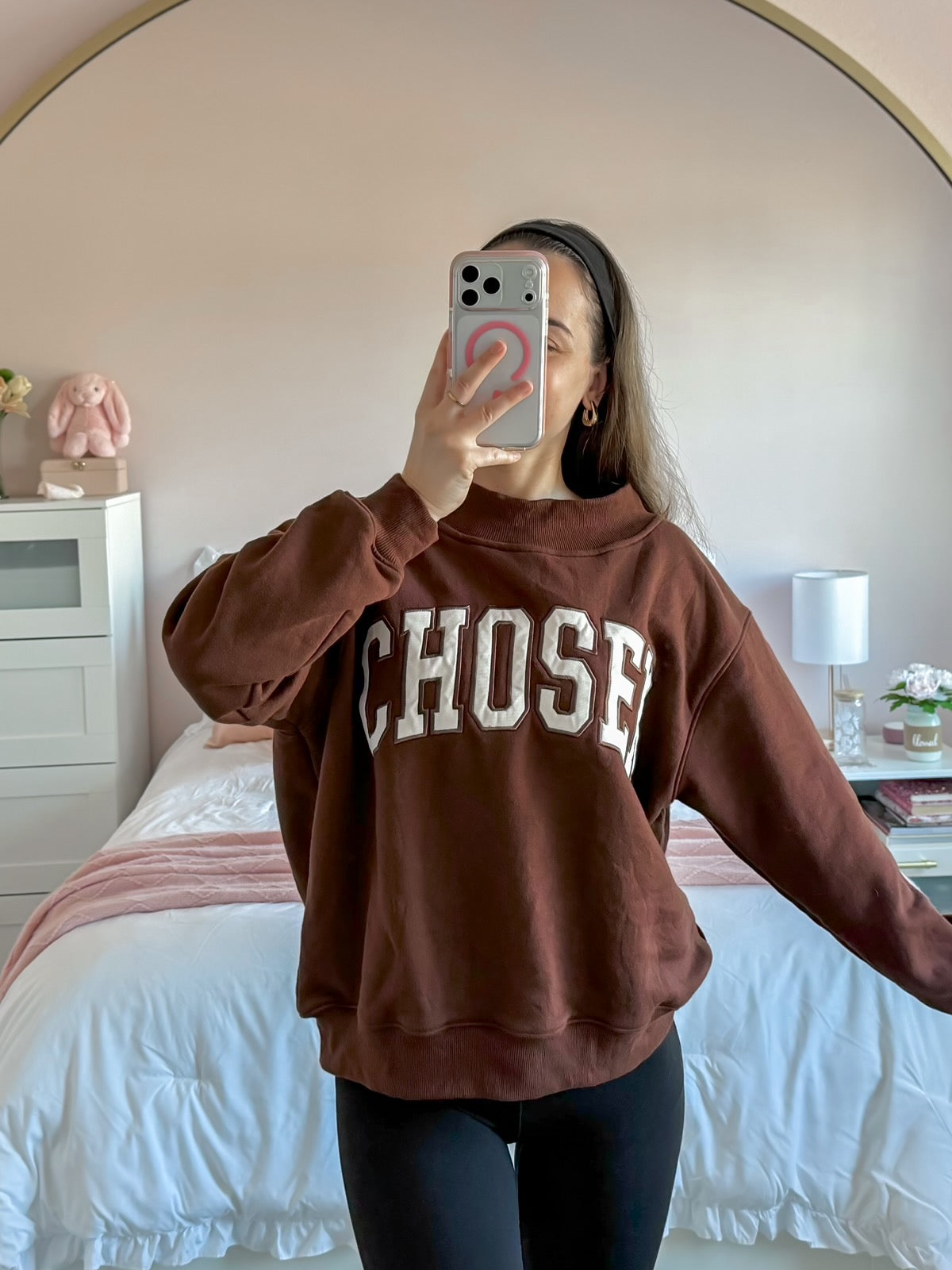 CHOSEN Mock Neck Applique Sweatshirt