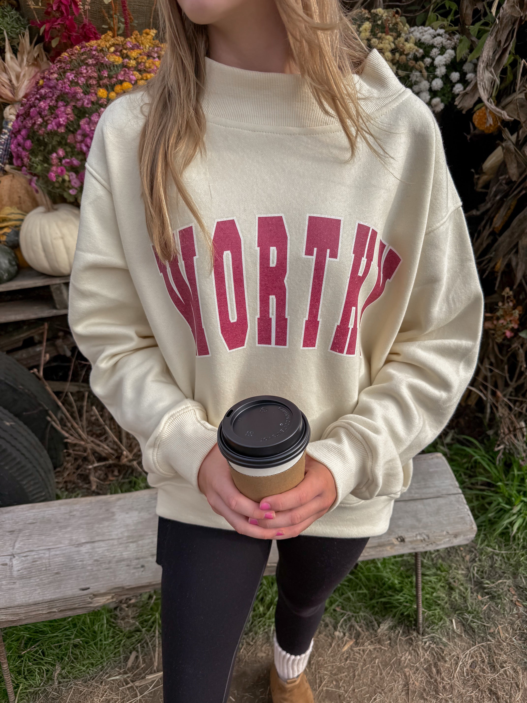 PRE-ORDER WORTHY Mock Neck Graphic Sweatshirt