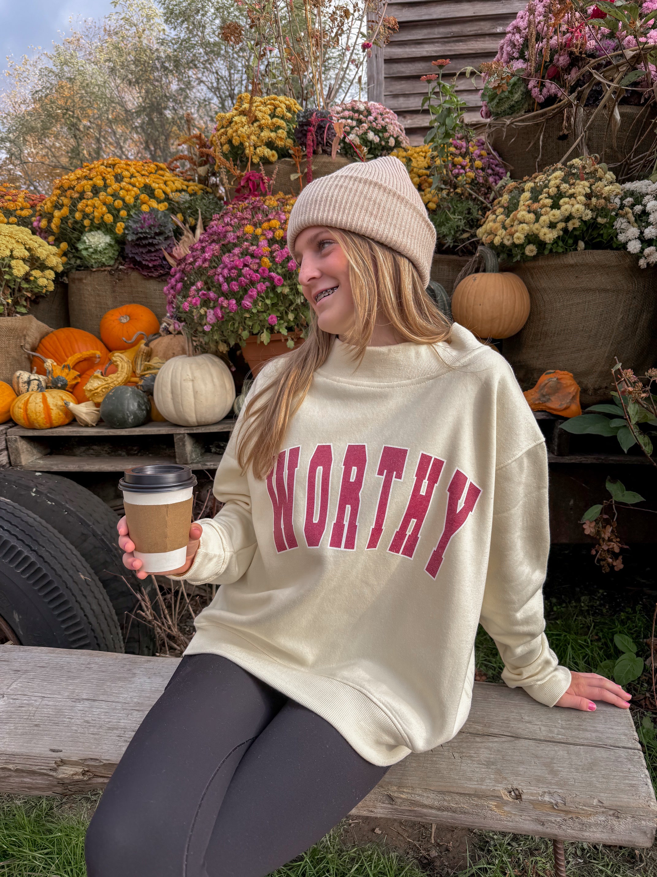 PRE-ORDER WORTHY Mock Neck Graphic Sweatshirt