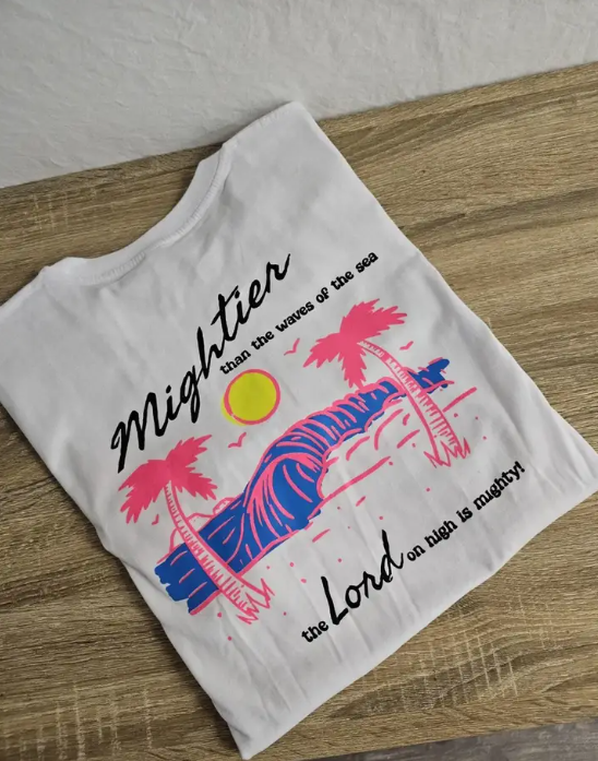 Mightier Beach Tee || Christian T-Shirt || Faith Tee