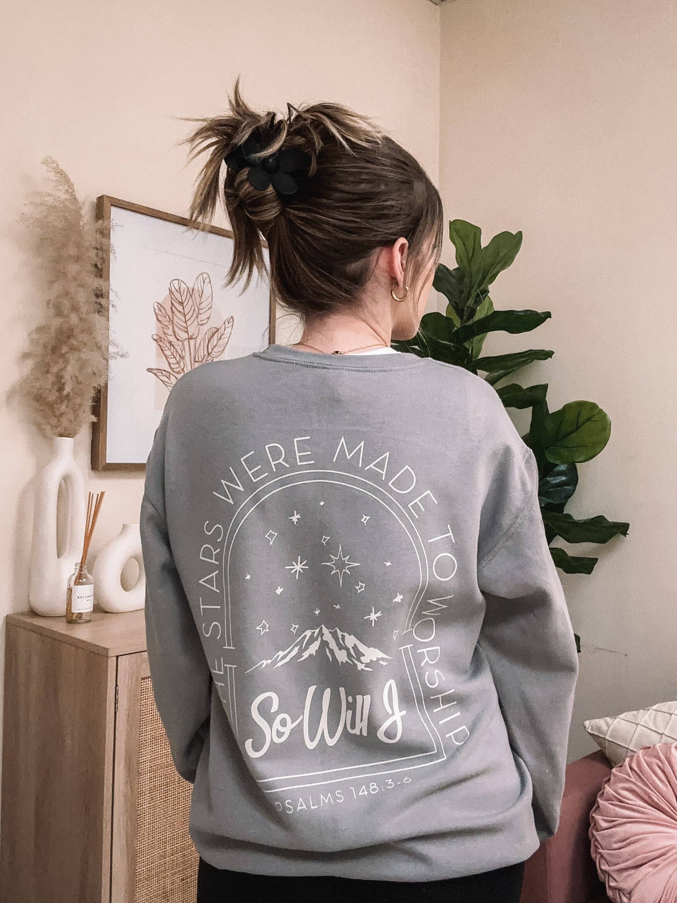 If The Stars Were Made To Worship So Will I Graphic Crewneck