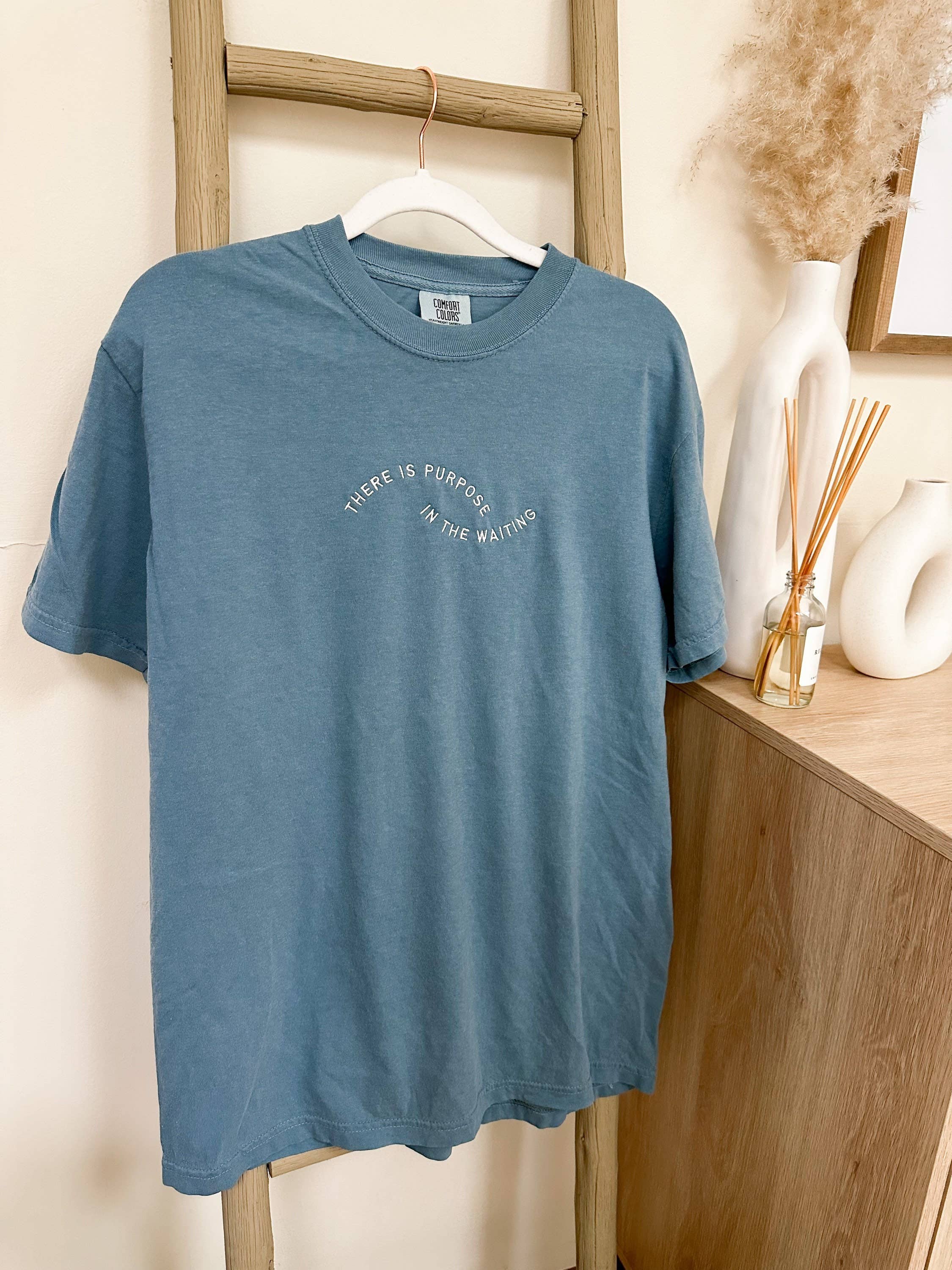 Embroidered There Is Purpose In The Waiting Summer Tee