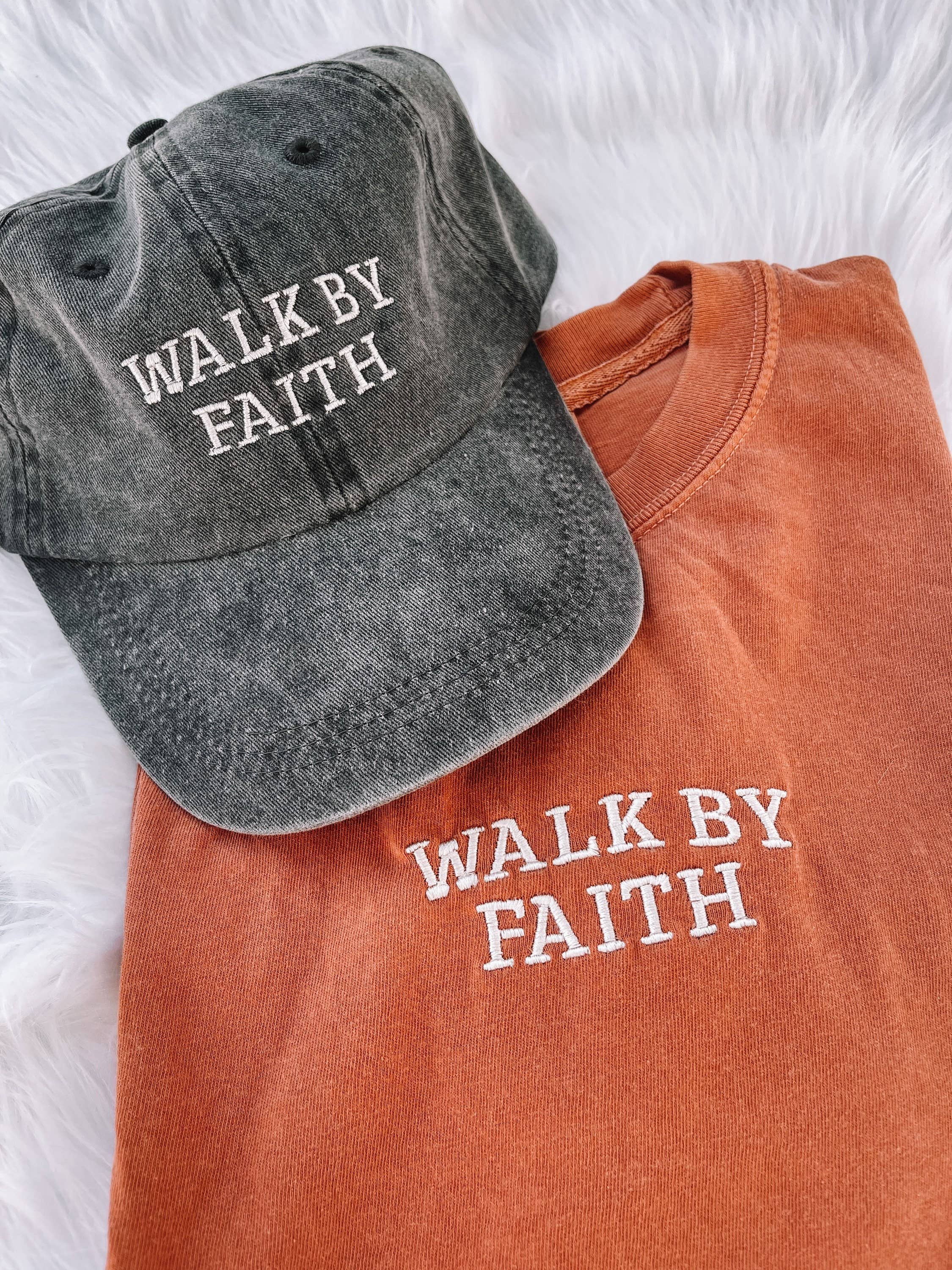 Embroidered Walk By Faith Summer Tee