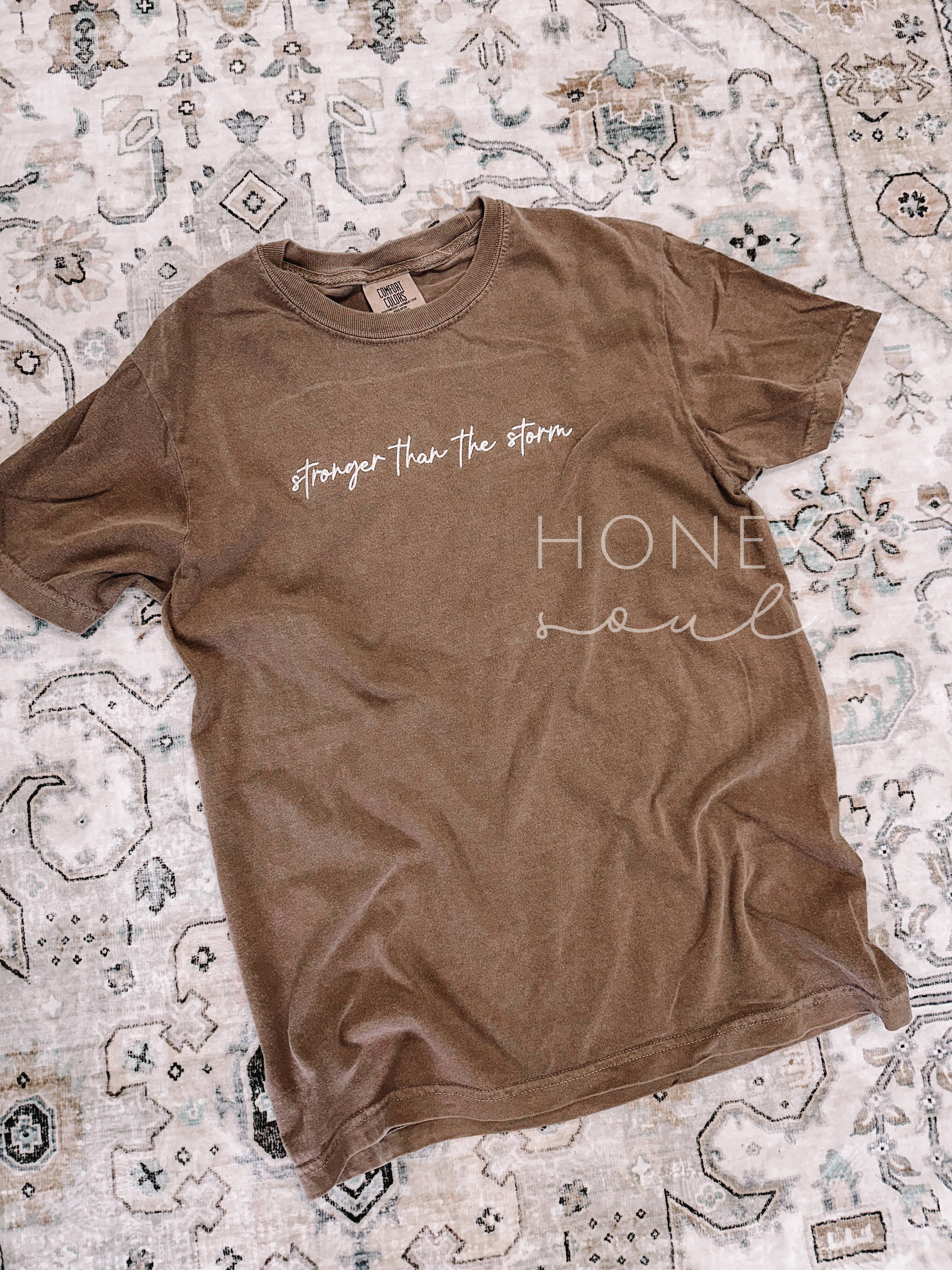 Embroidered Stronger Than The Storm Summer Tee