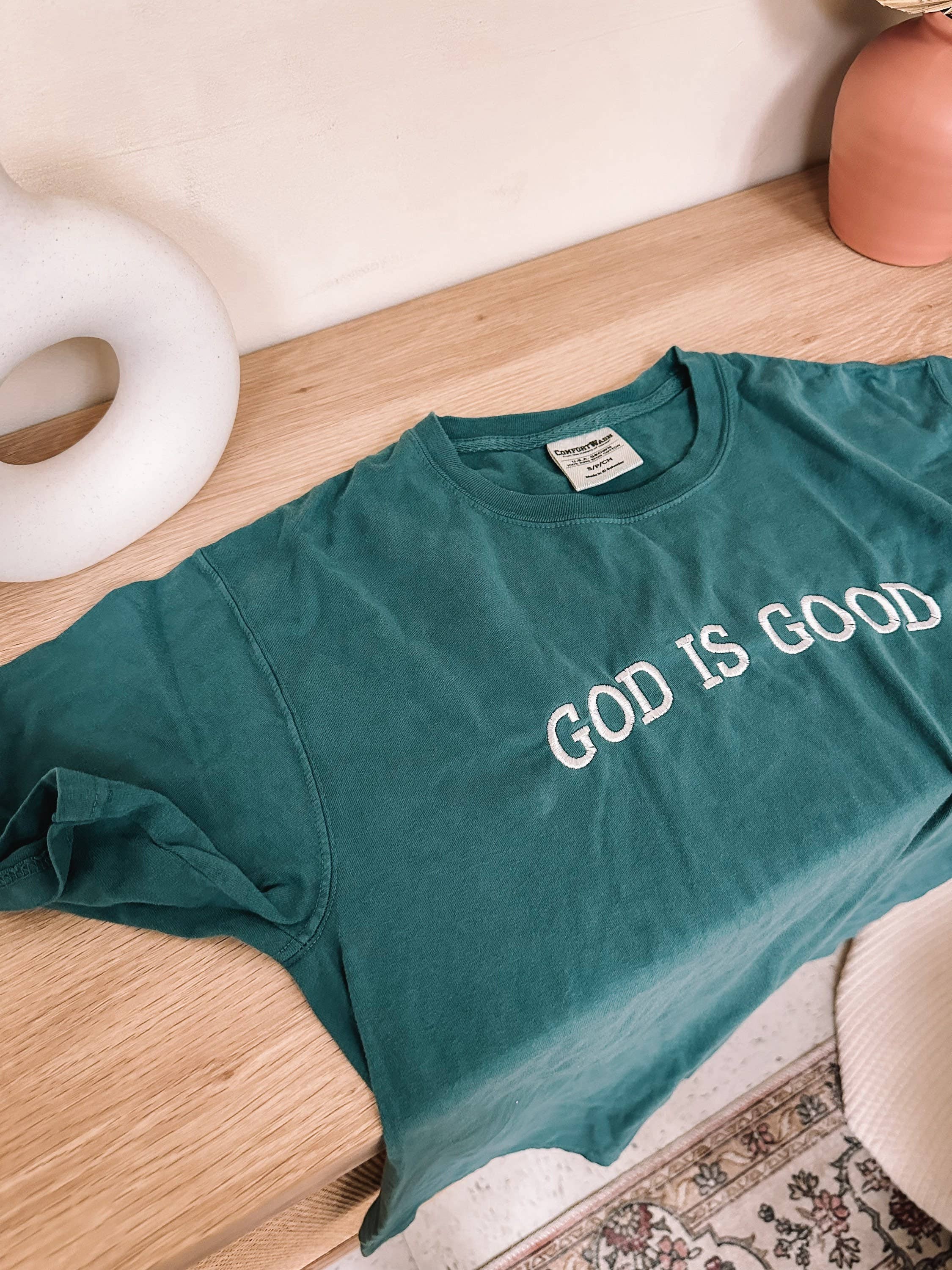 Embroidered GOD IS GOOD Summer Tee