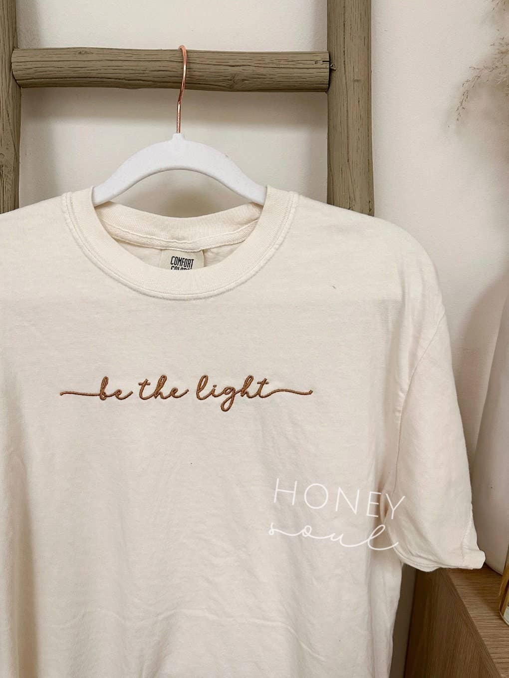 Embroidered Be The Light Summer Tee