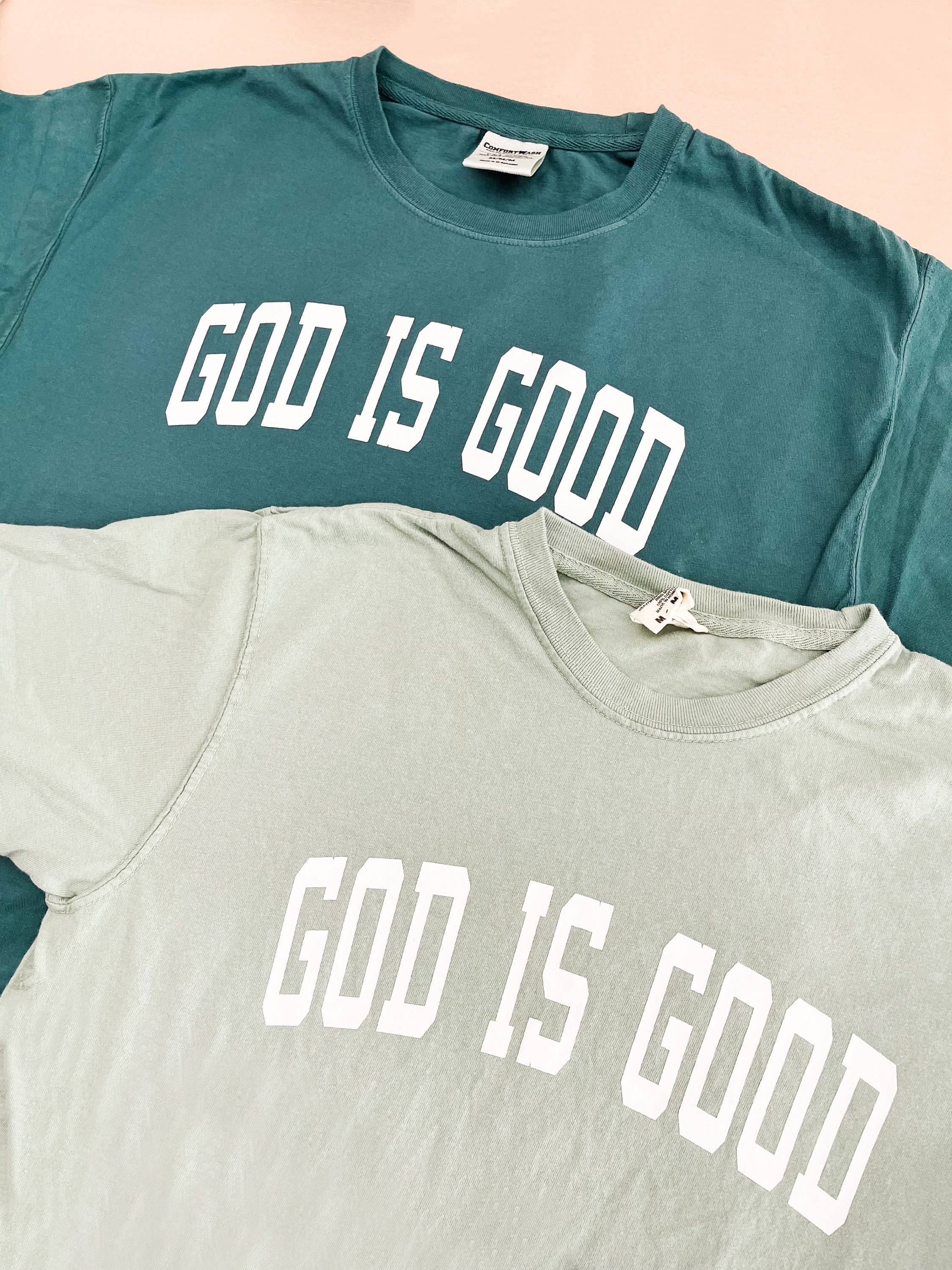 GOD IS GOOD Collegiate Graphic Summer Tee