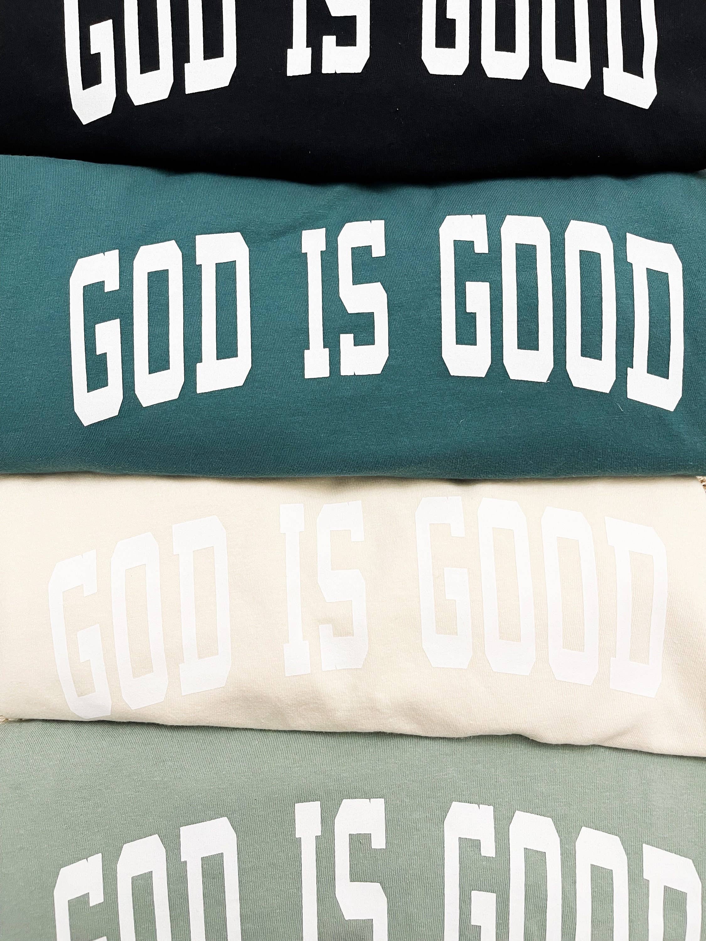 GOD IS GOOD Collegiate Graphic Summer Tee