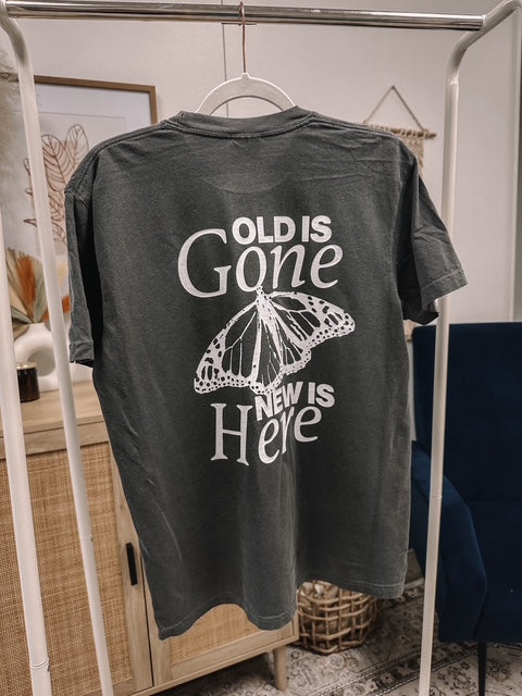 a t - shirt that says, cold is gone new is here