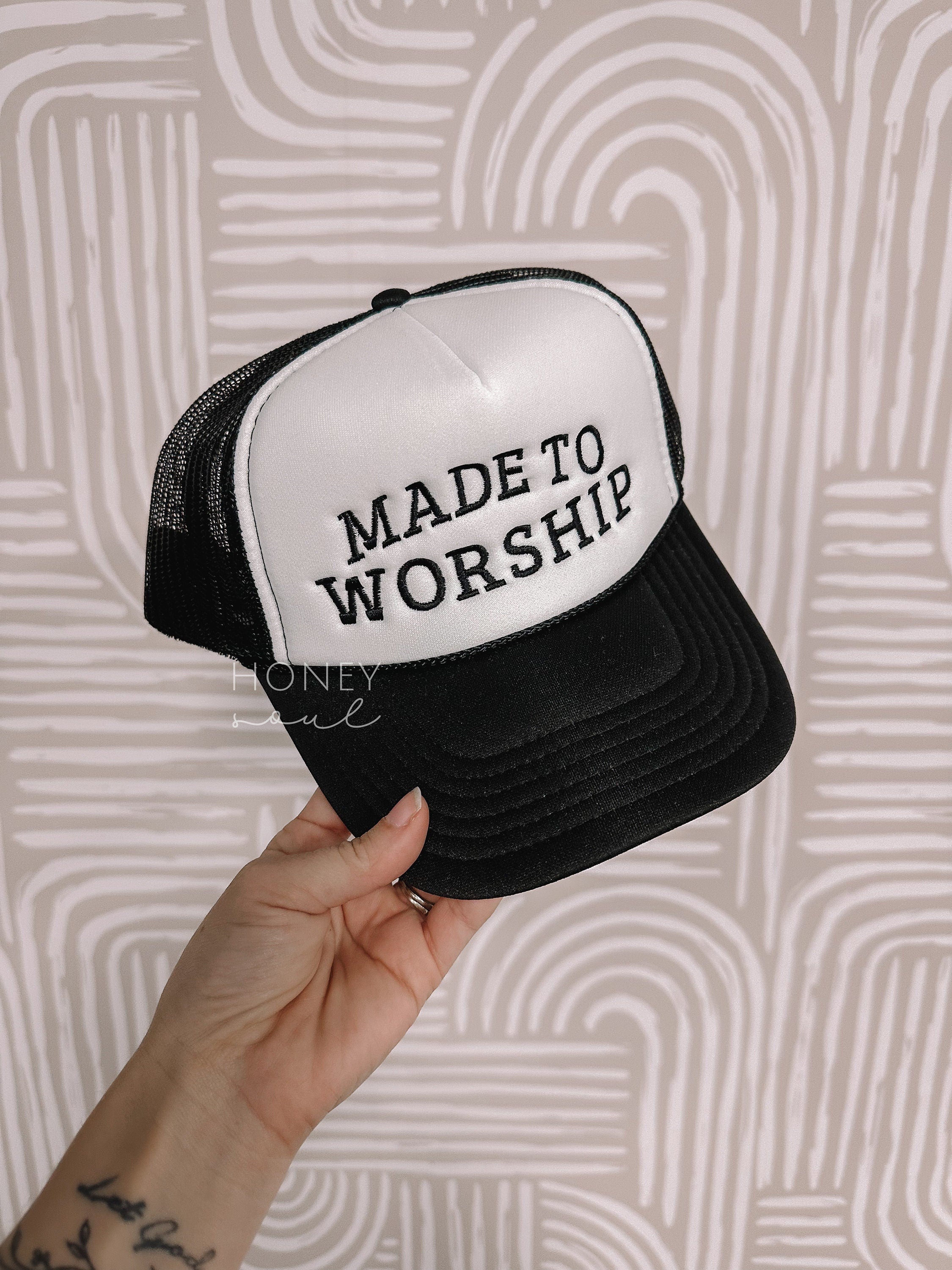 Embroidered Made To Worship Foam Trucker Hat