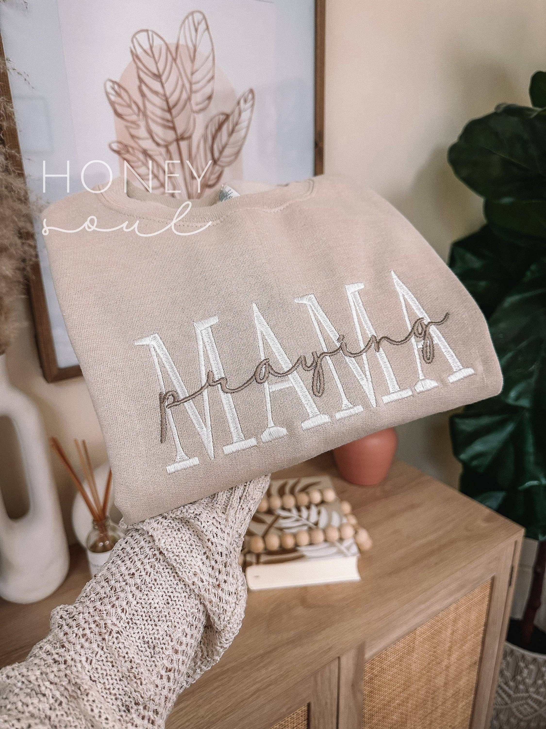 Embroidered Praying Mama SAND Sweatshirt ORIGINAL