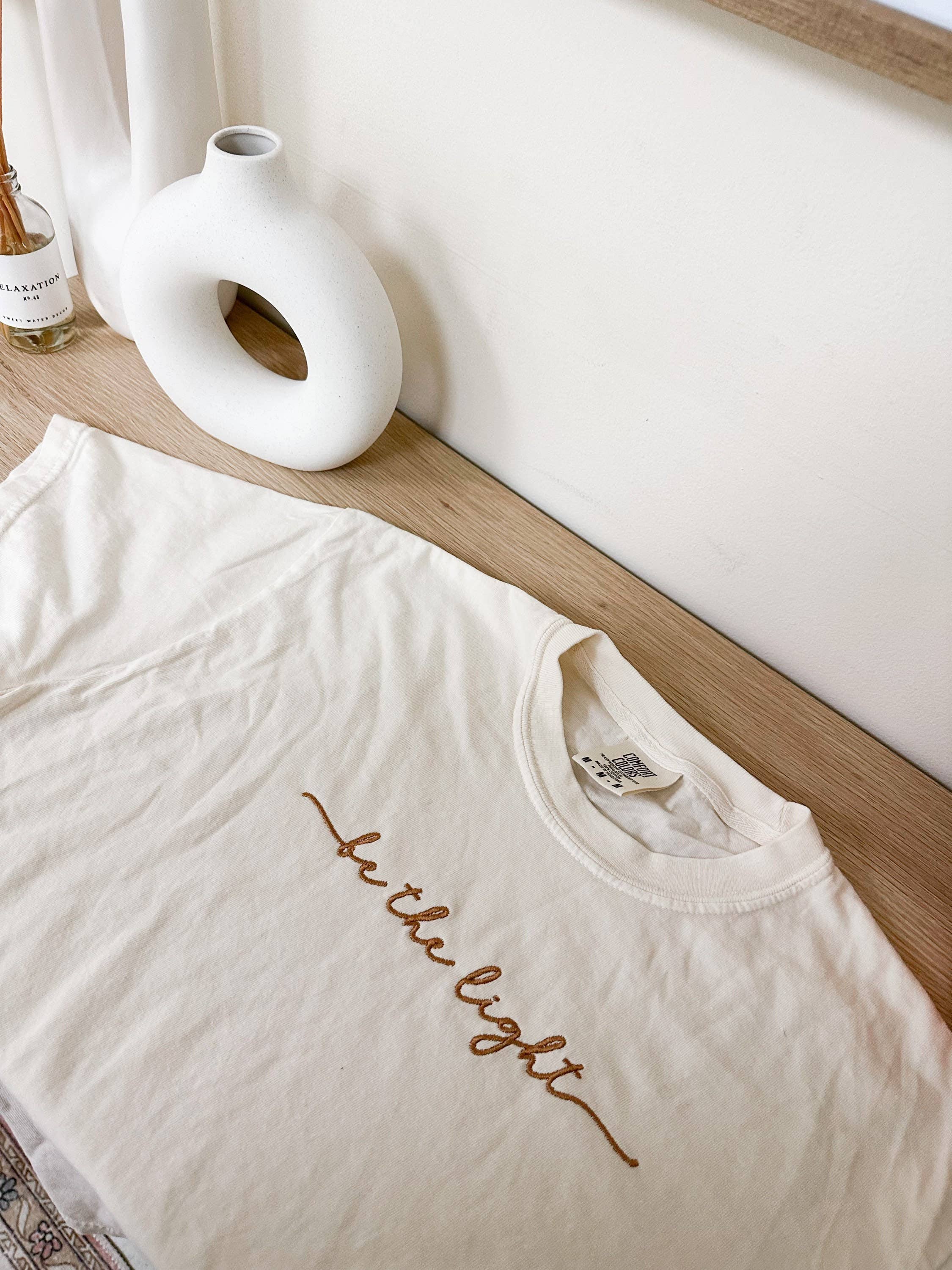 Embroidered Be The Light Summer Tee