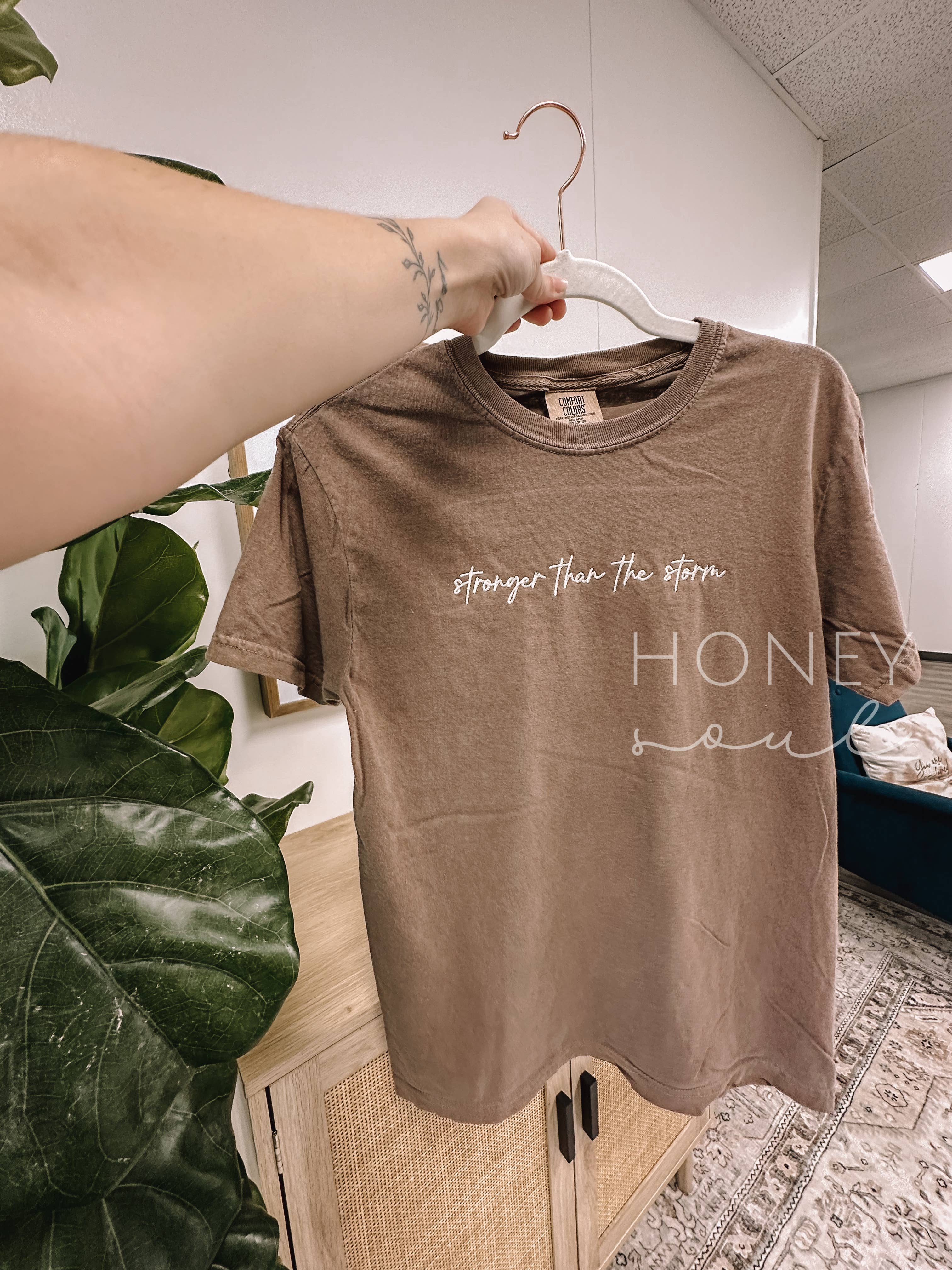 Embroidered Stronger Than The Storm Summer Tee