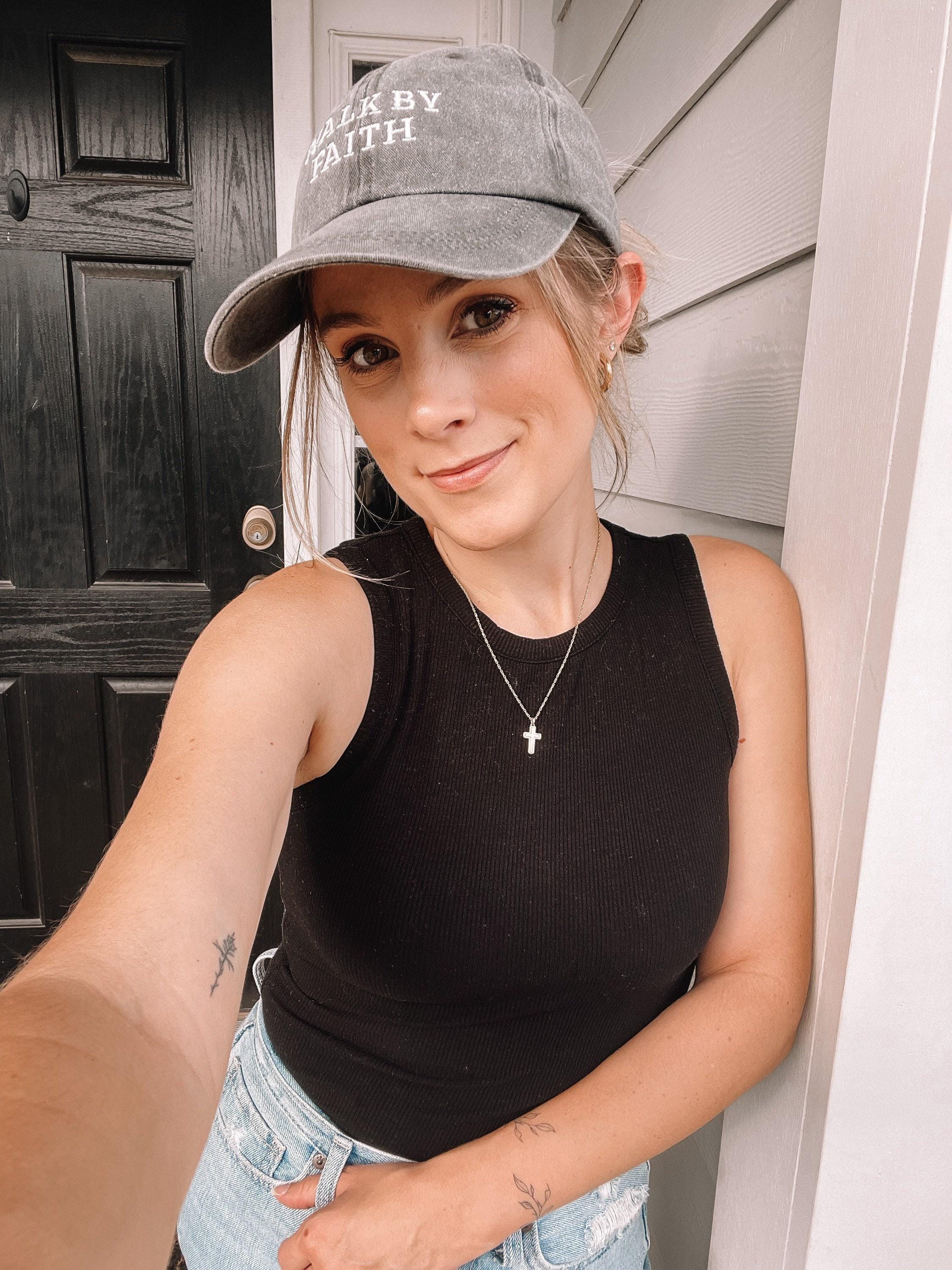 Embroidered walk by faith hat