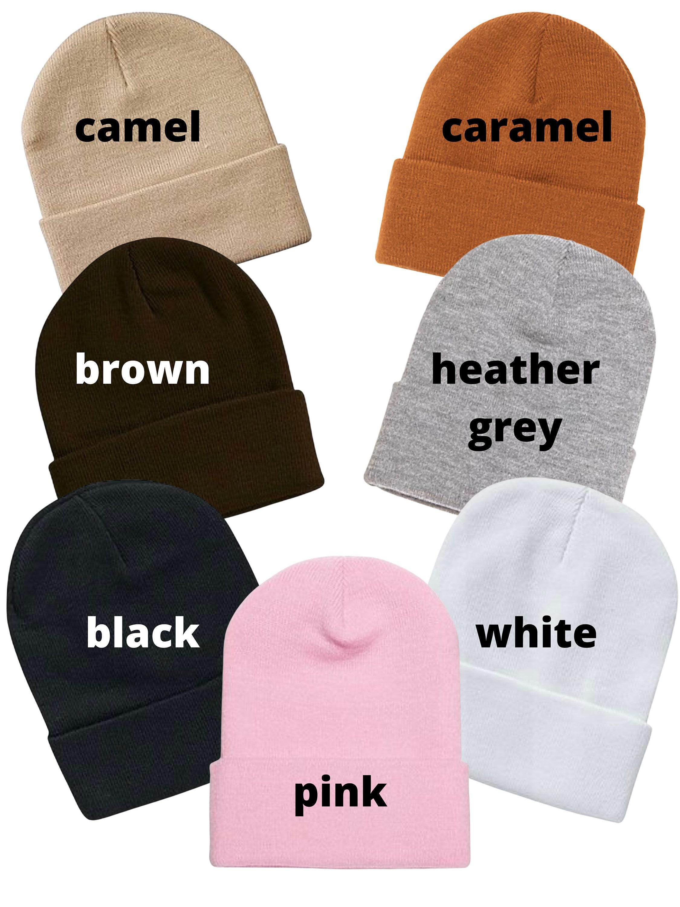 Happy Face Embroidered Knit Beanie