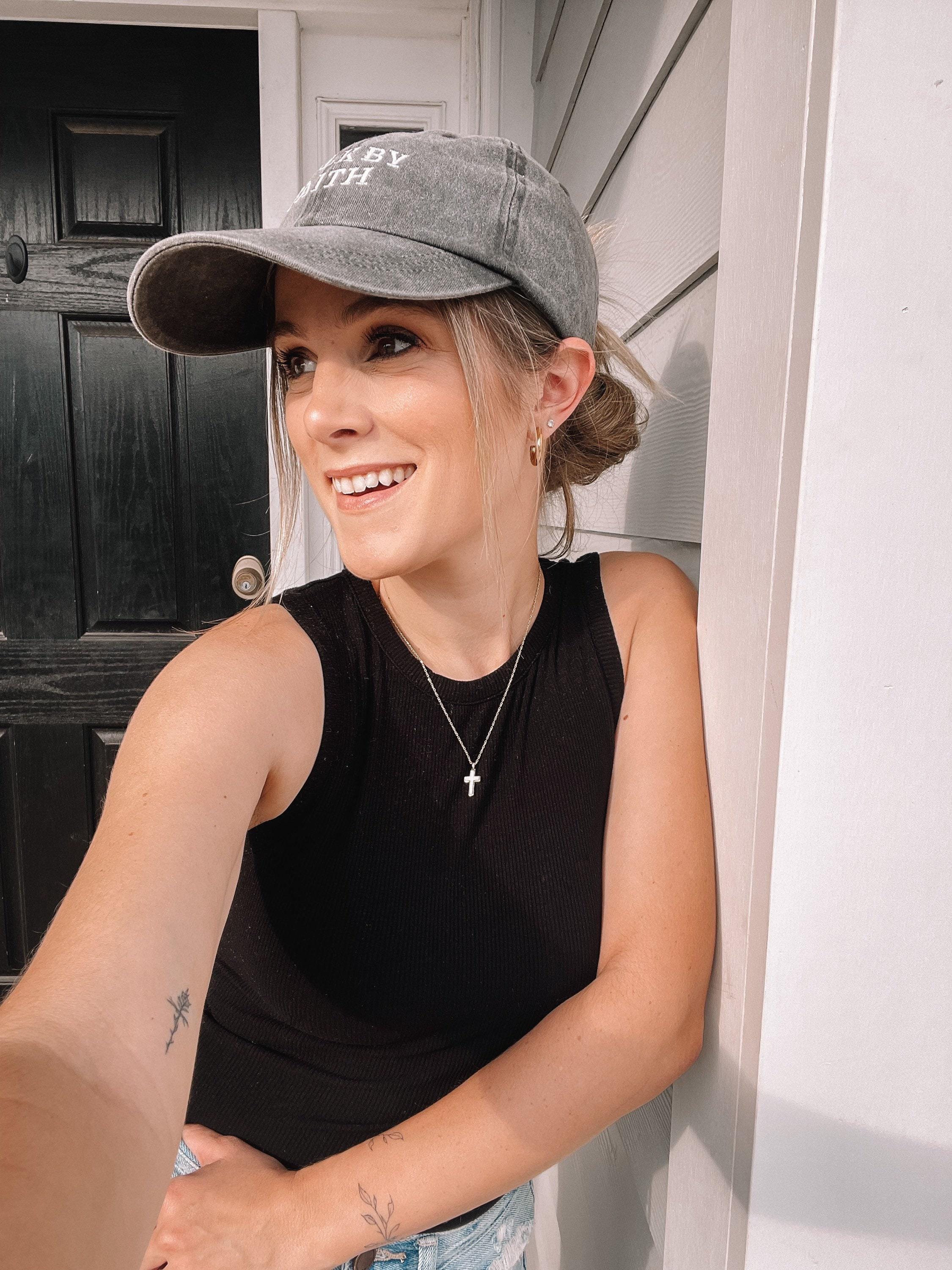 Embroidered walk by faith hat