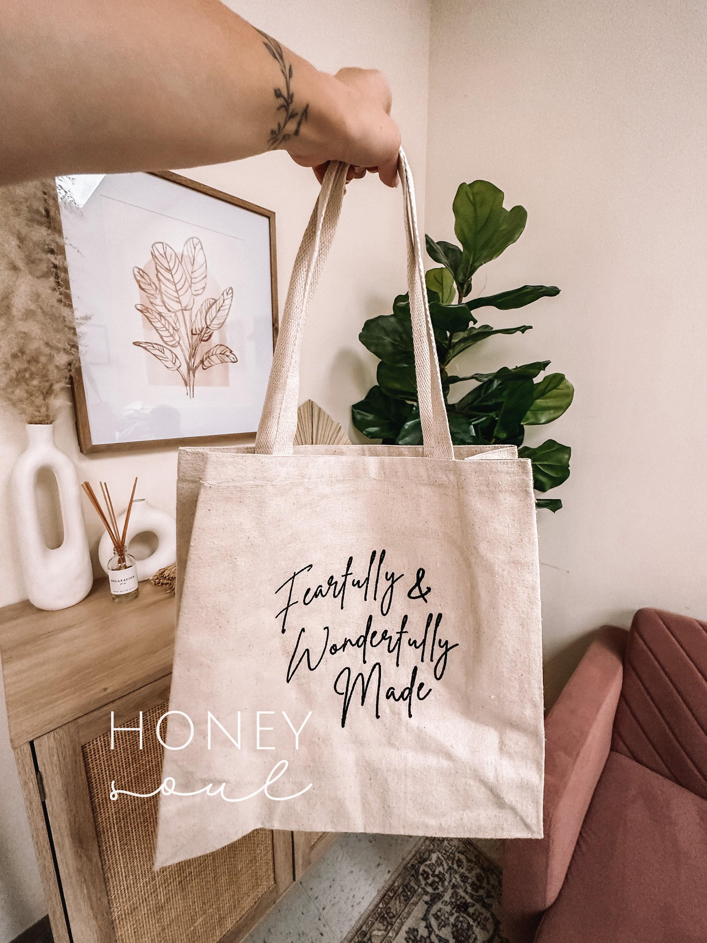 Embroidered Fearfully & Wonderfully Made Tote Bag