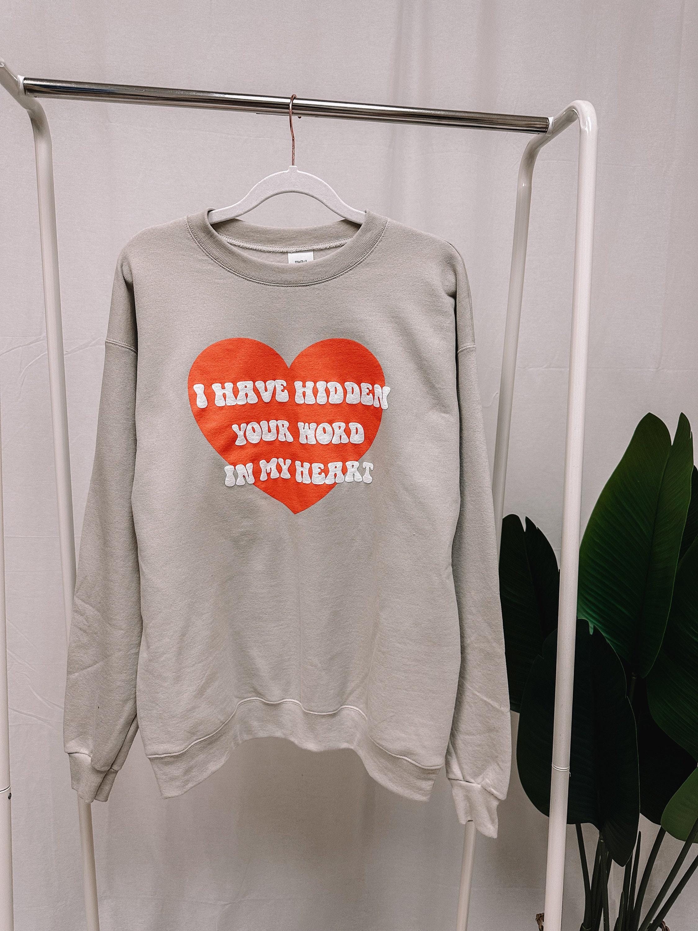 I have hidden Your word heart Puff Sweatshirt SAND