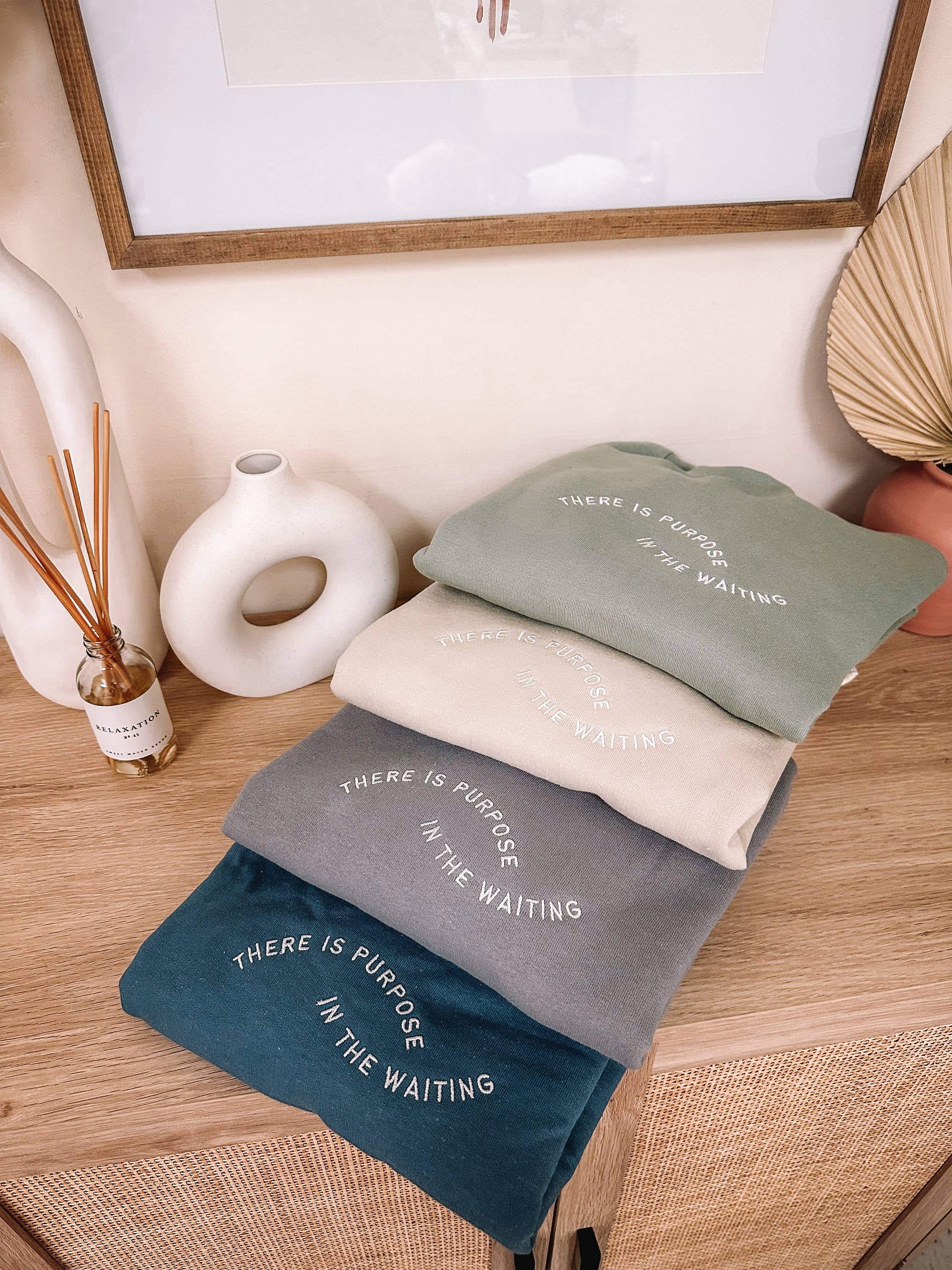 Embroidered There Is Purpose In The Waiting Sweatshirt