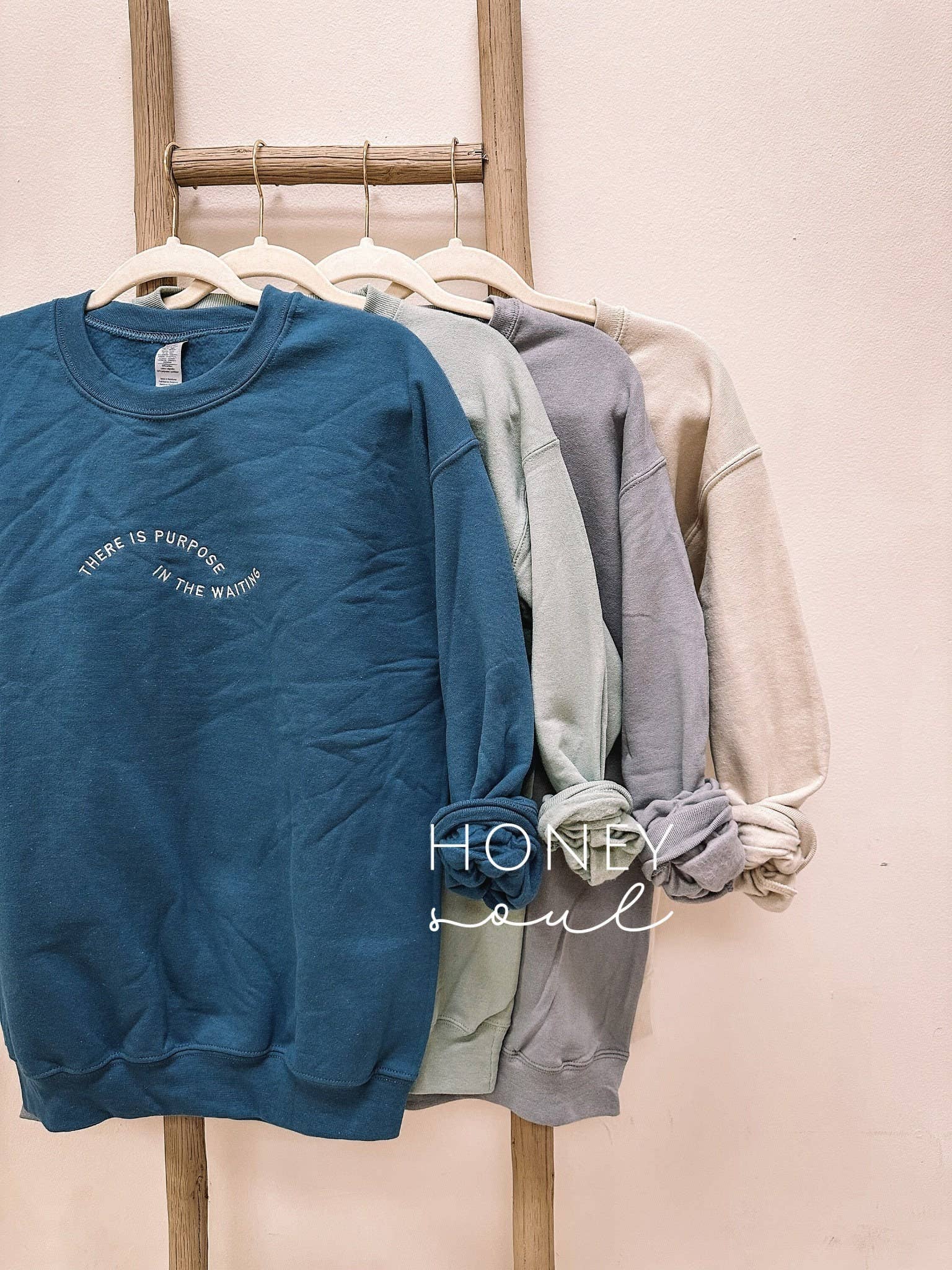 Embroidered There Is Purpose In The Waiting Sweatshirt