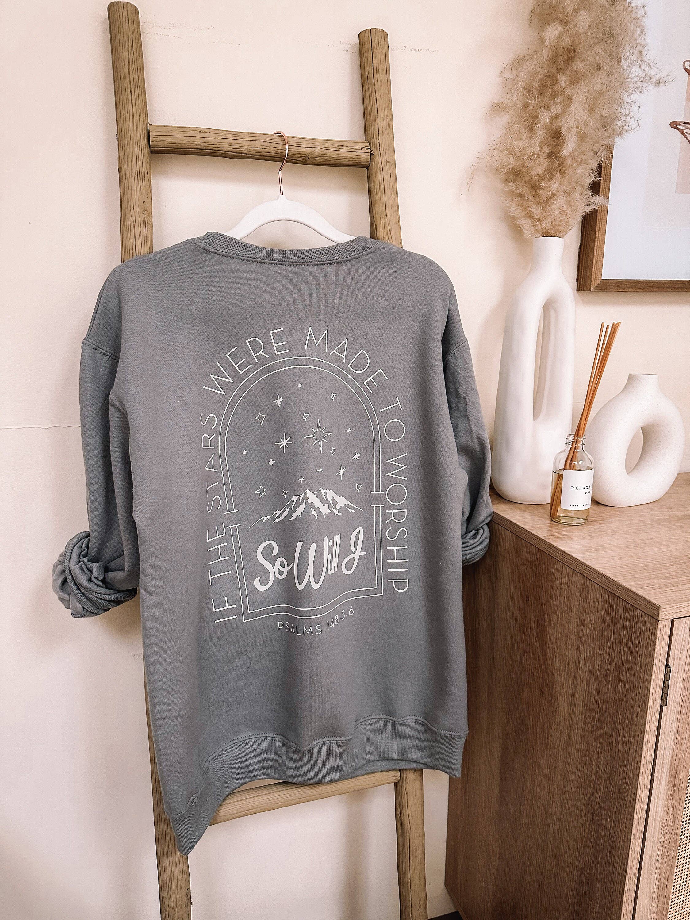 If The Stars Were Made To Worship So Will I Graphic Crewneck