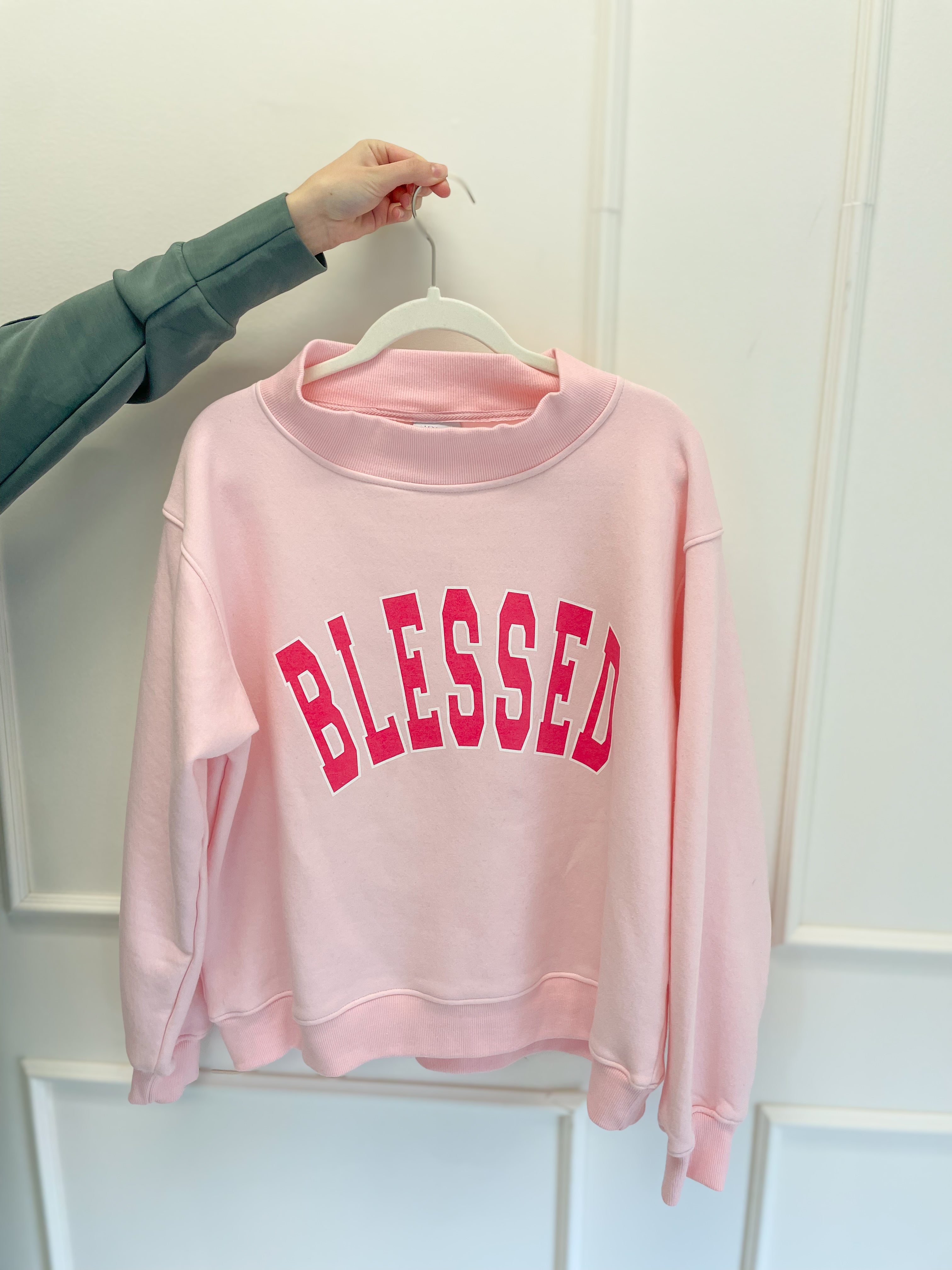 BLESSED Mock Neck Graphic Sweatshirt