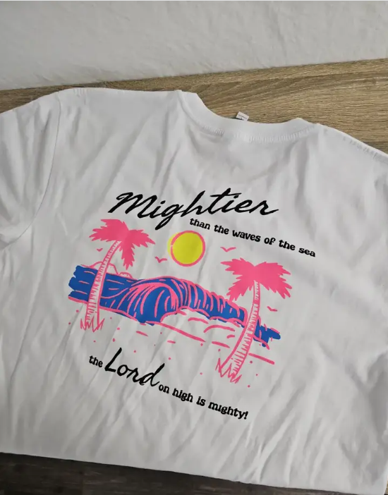 Mightier Beach Tee || Christian T-Shirt || Faith Tee