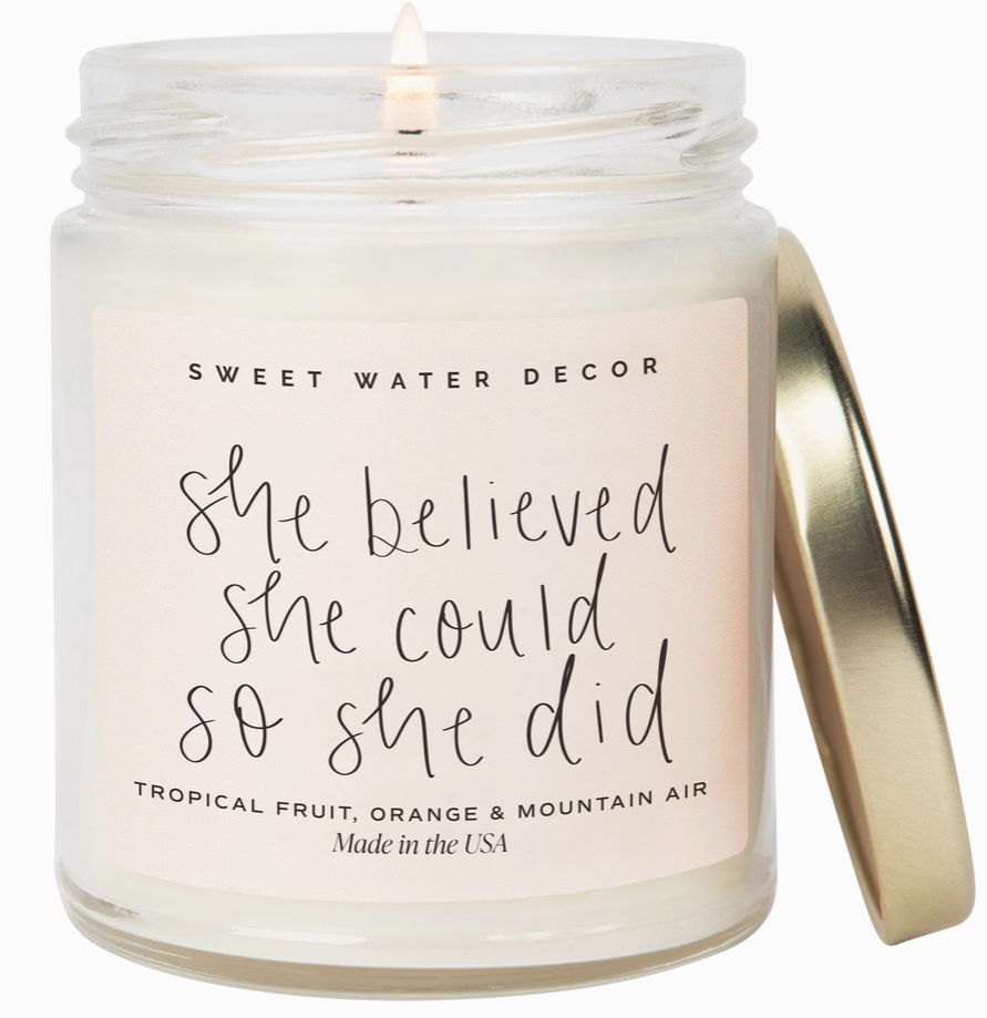 She Believed She Could 9 oz Soy Candle - Home Decor & Gifts