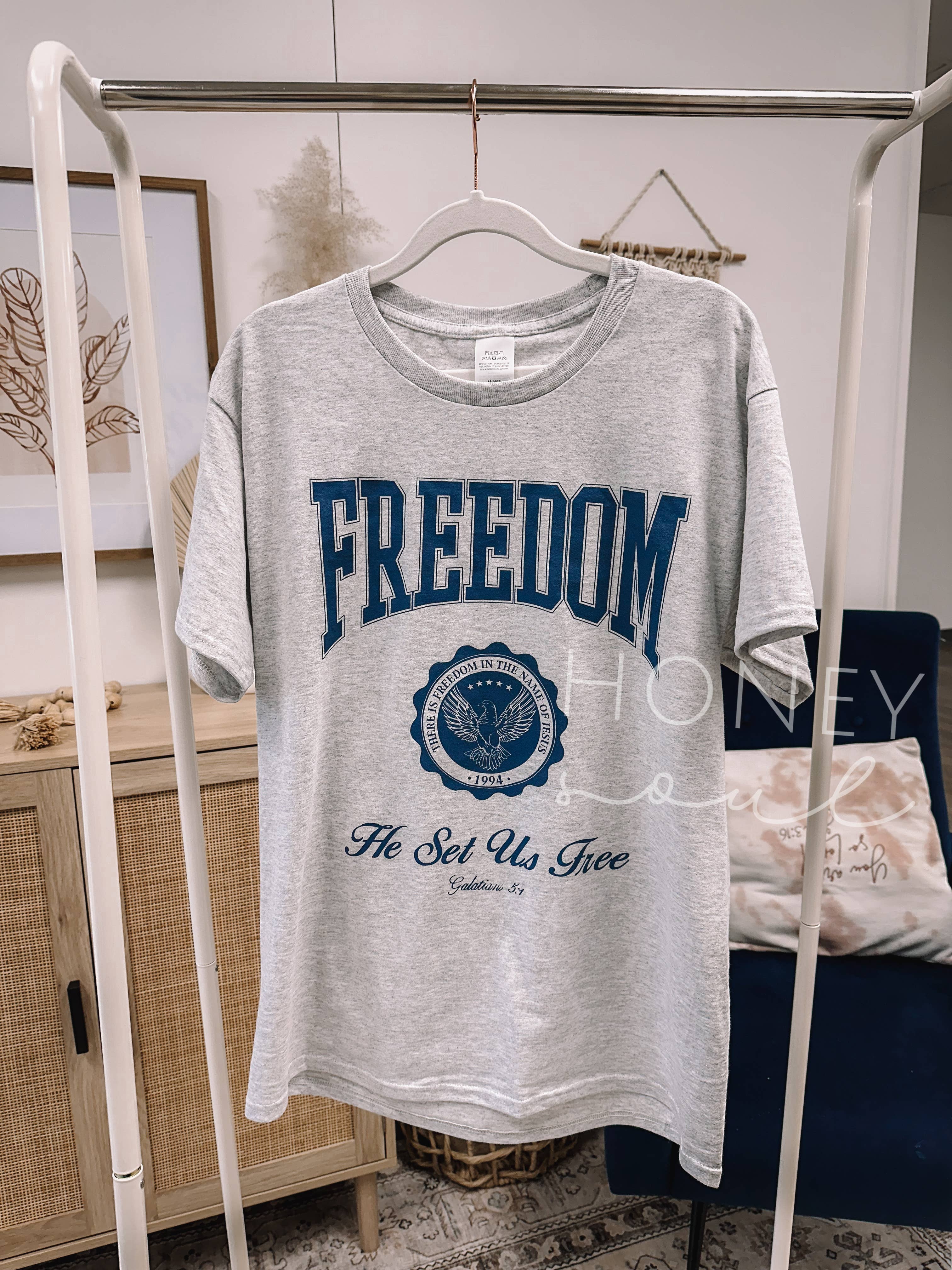 Freedom He Sets Us Free Graphic Tee