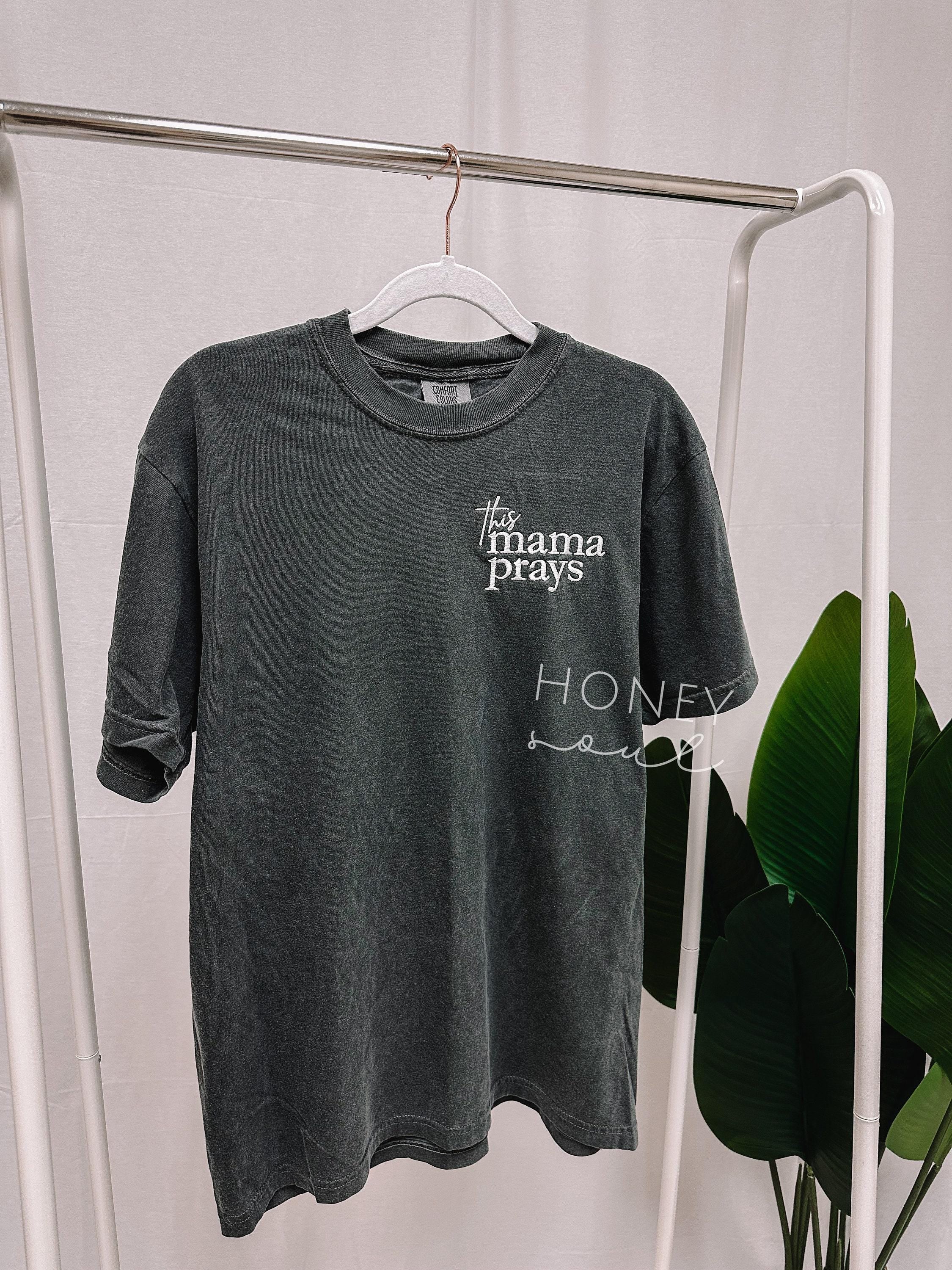 Embroidered This Mama Prays Tee